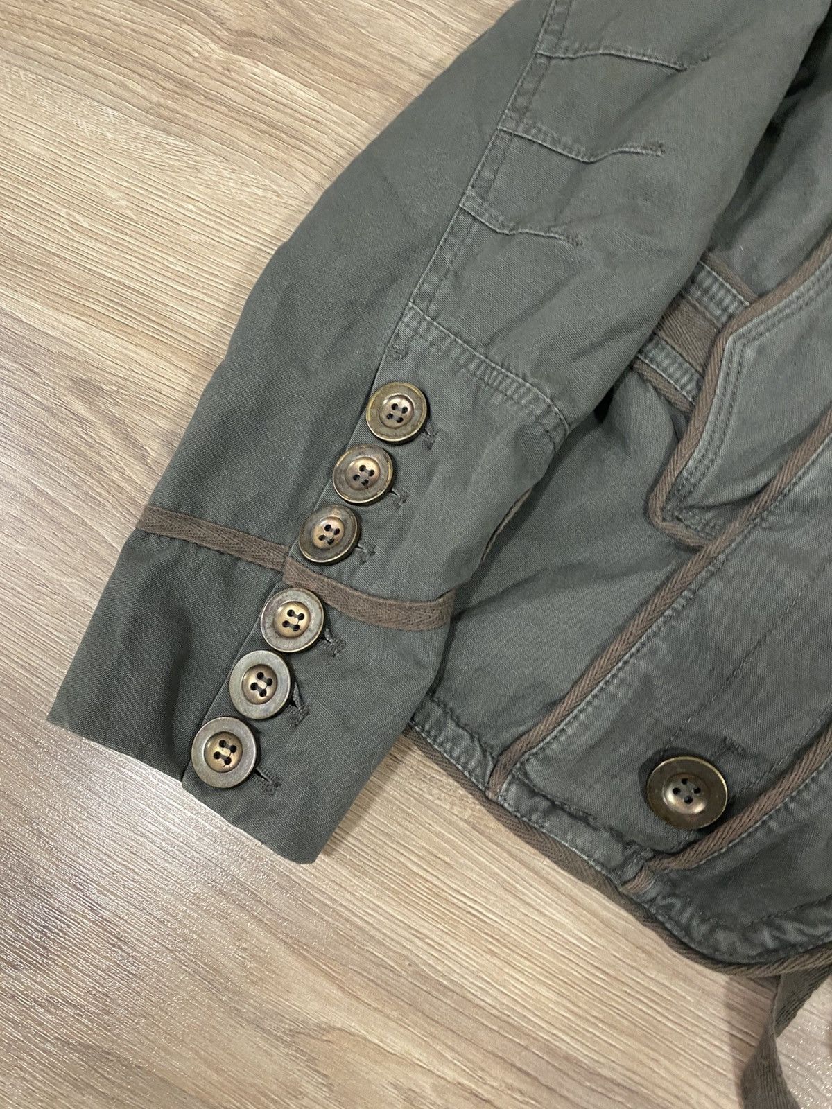Hedi Slimane Vintage military olive green Napoleon Jacket Balmain Style Size XL / US 12-14 / IT 48-50 - 2 Thumbnail