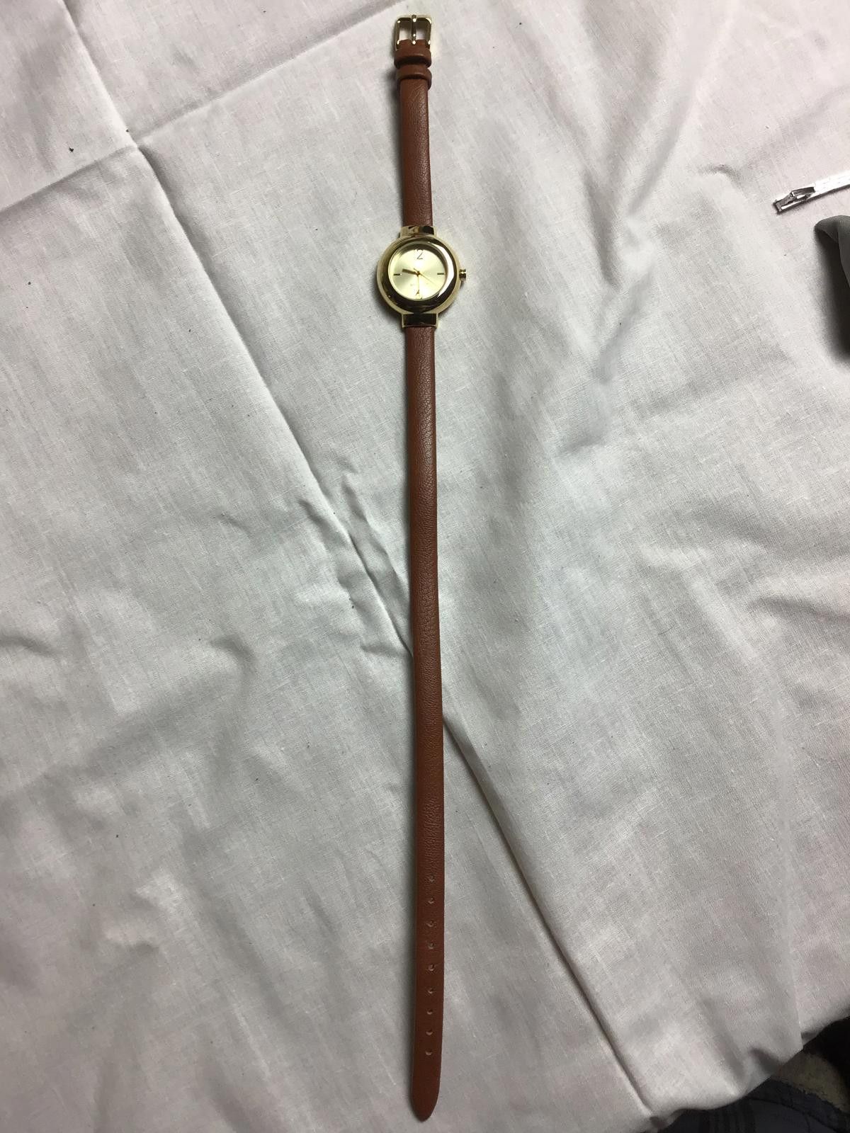 Nine West Nine West Gold Tone Watch with VERY Long Brown Leather Strap Size ONE SIZE - 5 Thumbnail