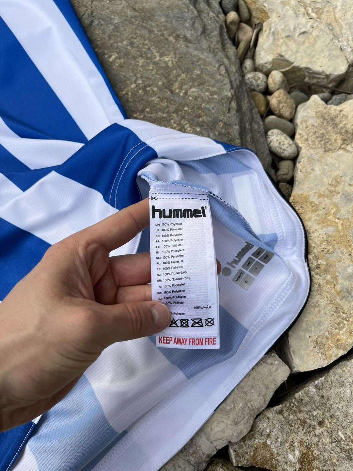 Hummel Hummel soccer jersey Odense 2018 Denmark striped tee Albani Size US L / EU 52-54 / 3 - 20 Thumbnail