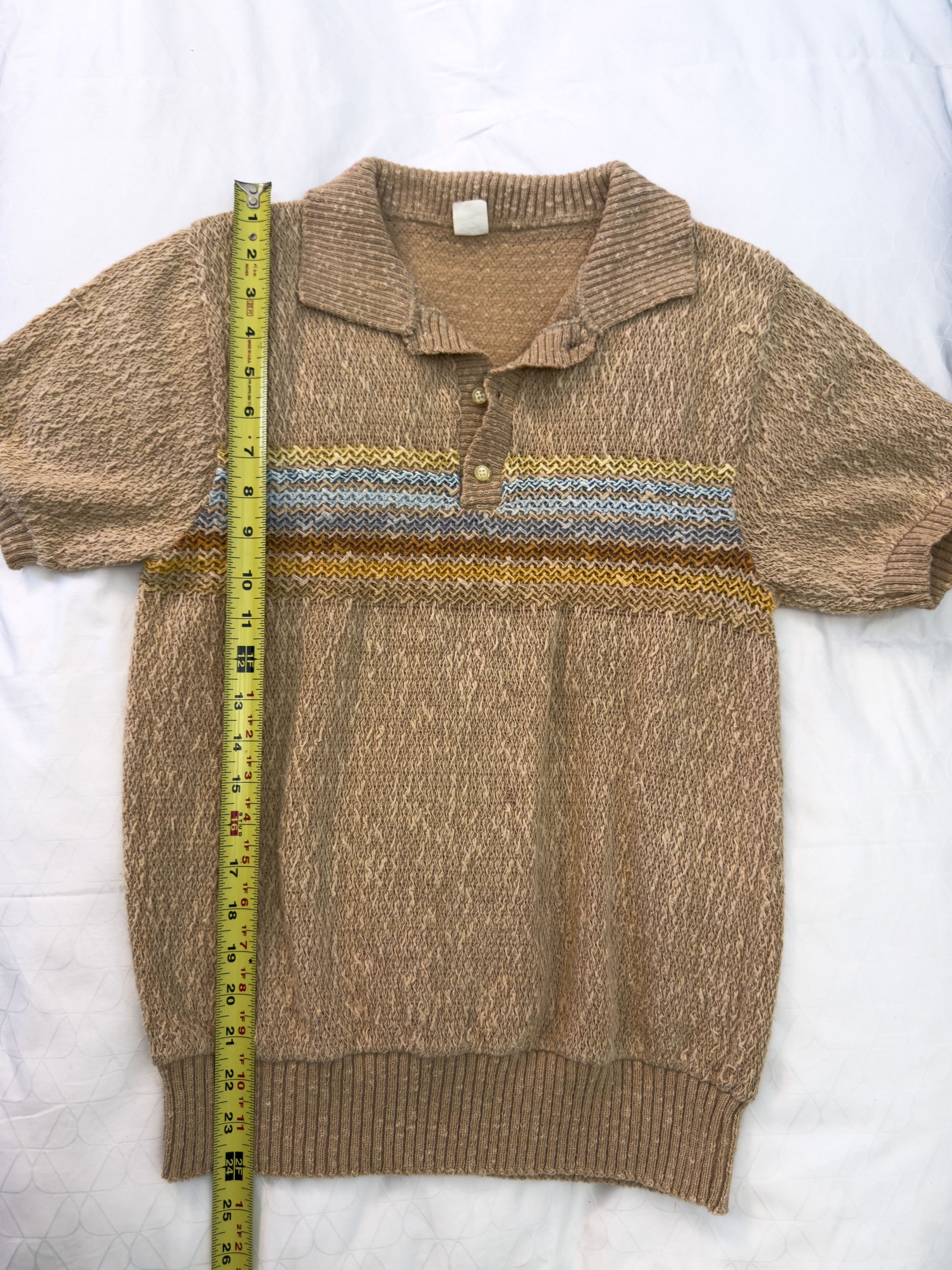 Other Standout Vintage 70s Textured Knit Polo Shirt Size US S / EU 44-46 / 1 - 7 Thumbnail