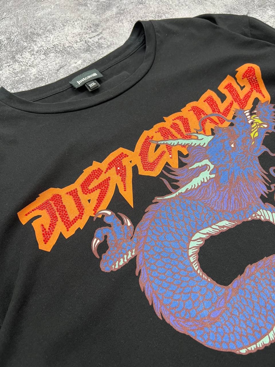 Just Cavalli Just Cavalli Dragon Big Logo T-Shirt Y2K Roberto Cavalli Tee Size US XXL / EU 58 / 5 - 4 Thumbnail