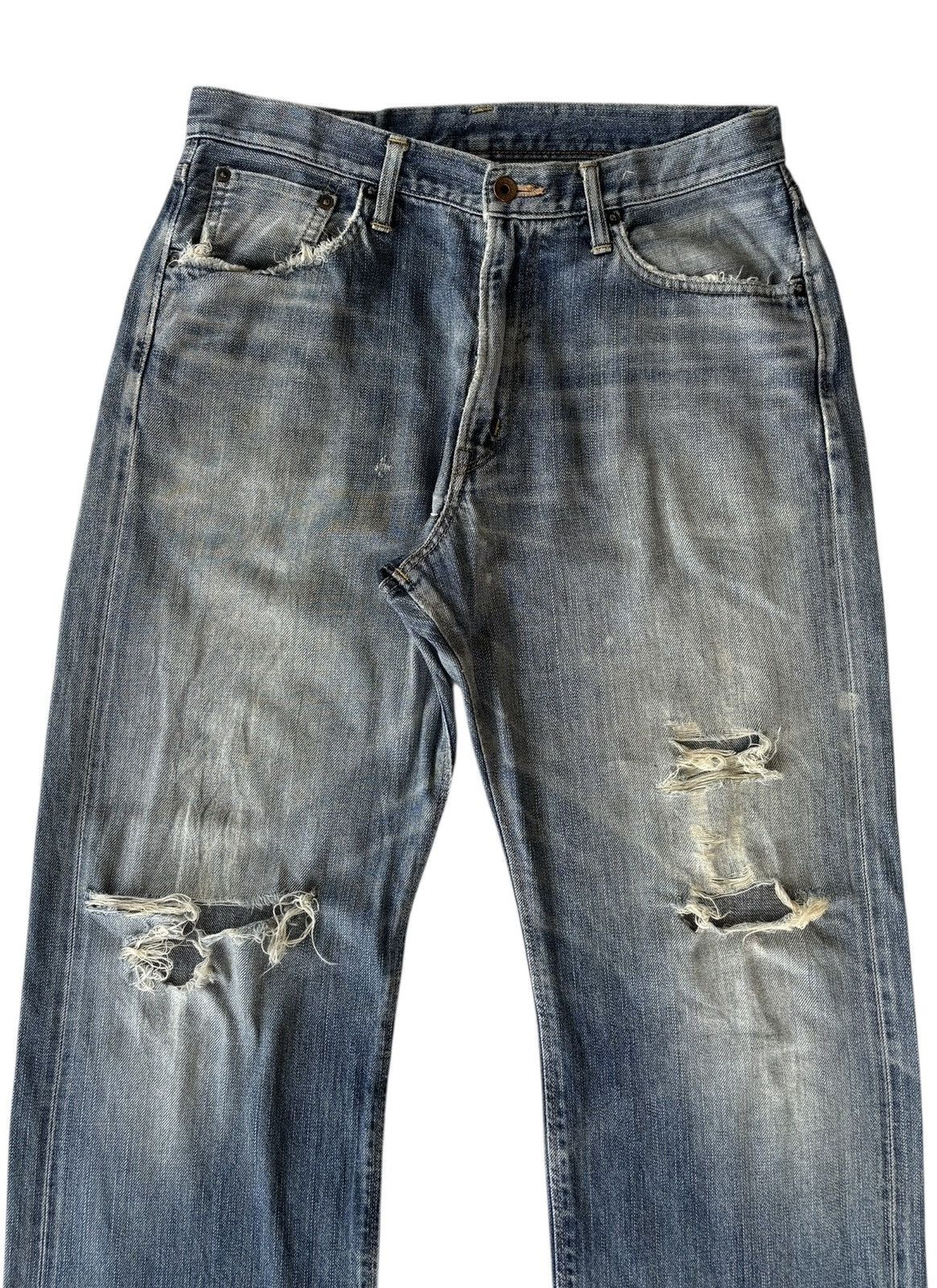 Edwin Edwin 505x Baggy Selvedge Redline Thrashed Jeans Size US 33 - 7 Thumbnail