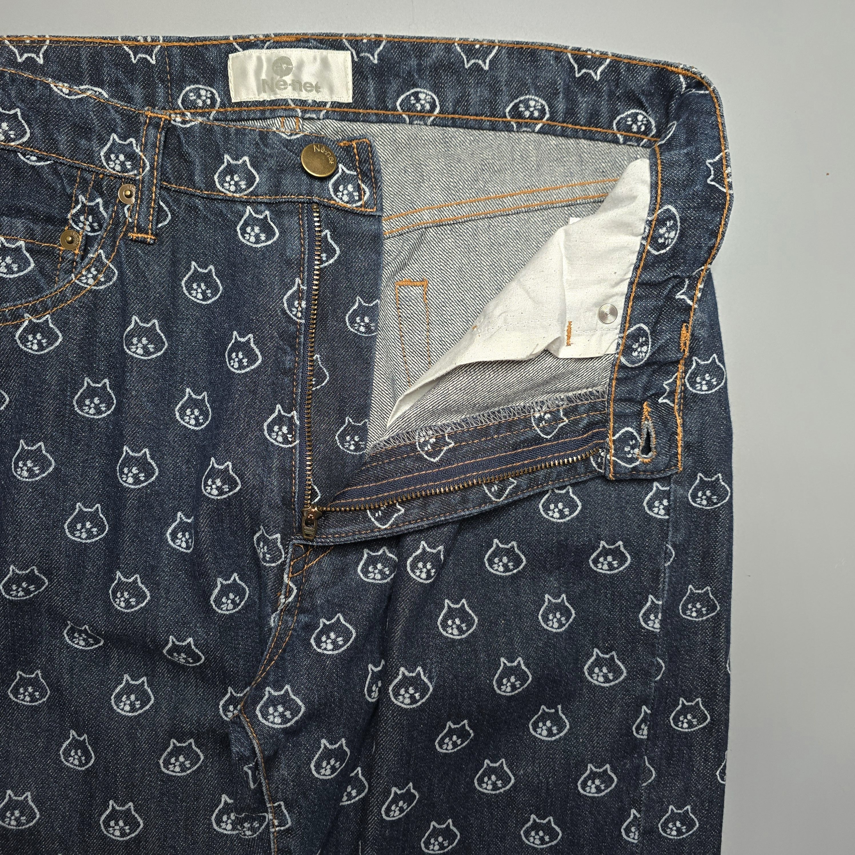 Issey Miyake × Ne-Net Ne-net - Nya-Cat Printed Denim Size US 28 / EU 44 - 5 Thumbnail