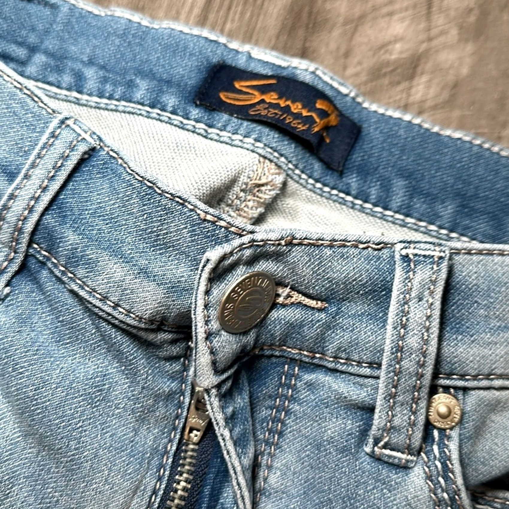 Vintage Seven7 Girlfriend Cropped Jeans Women 6 Blue Cropped Regular 6 Jeans 30 Inseam 22" 31" 7.5" 6.5" 13" MS10565 Size 28" / US 6 / IT 42 - 7 Thumbnail