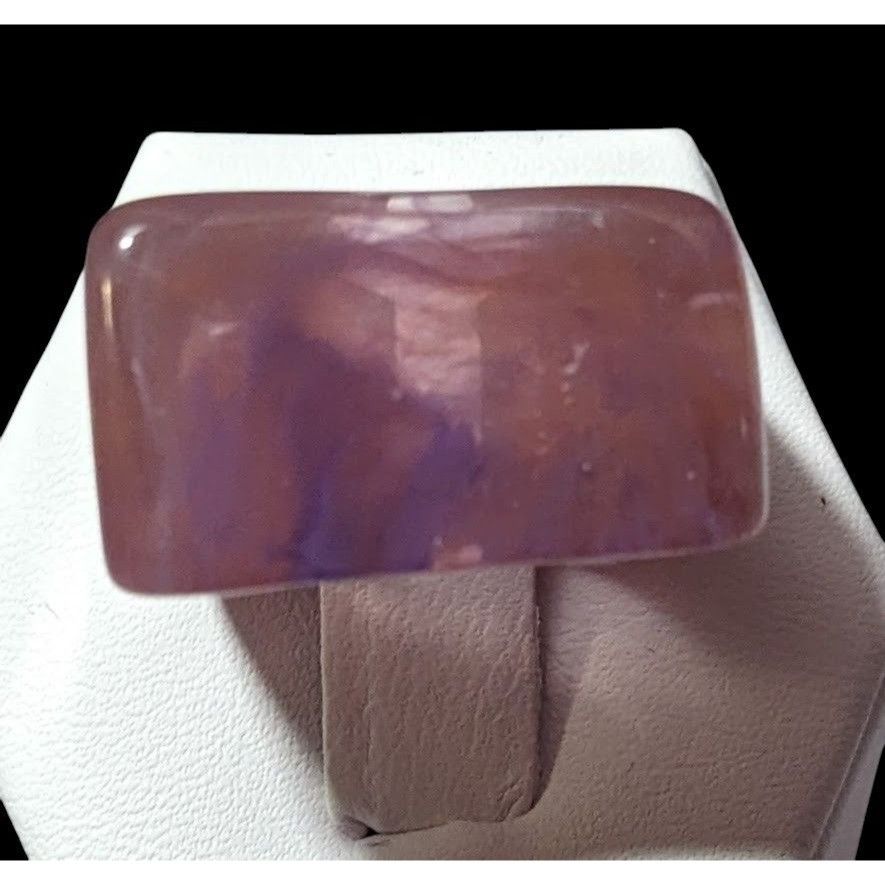 Other Chunky Abstract Pink And Purple Swirl Retro Statement Ring S Size ONE SIZE - 2 Thumbnail