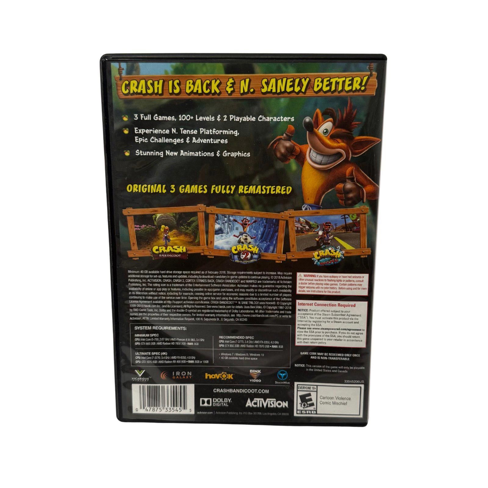 Other NEW Crash Bandicoot N-Sane Trilogy Downloadable PC Game Size ONE SIZE - 3 Thumbnail