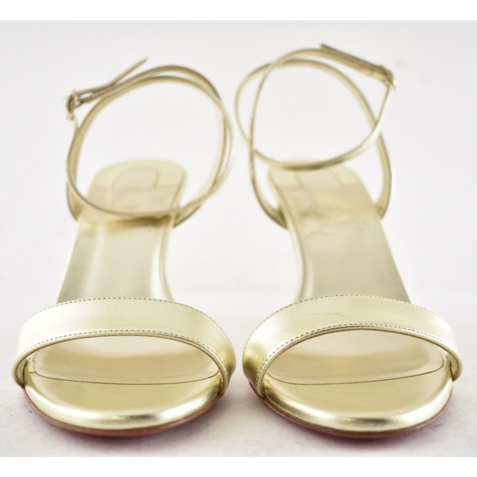 Christian Louboutin Christian Louboutin Loubigirl 85 Platine Gold Ankle Sandal Size US 5.5 / IT 35.5 - 10 Thumbnail