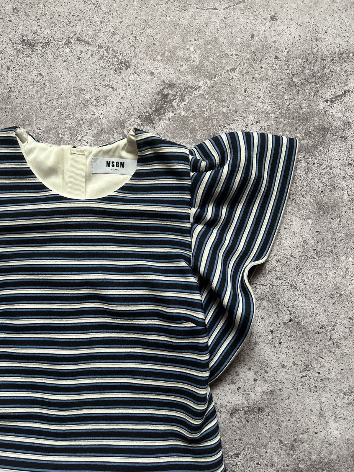 MSGM MSGM Milano Striped Ruffle Short Sleeve Top Size M / US 6-8 / IT 42-44 - 3 Thumbnail