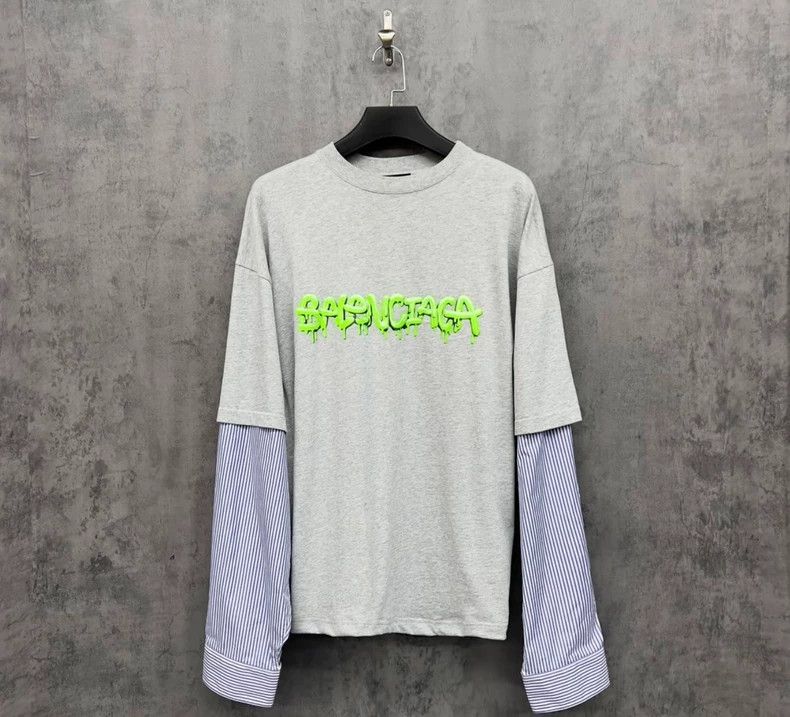 Balenciaga Balenciaga Doodle Jelly Logo Fake Two-Piece Long Sleeve Size US XS / EU 42 / 0 - 1 Thumbnail