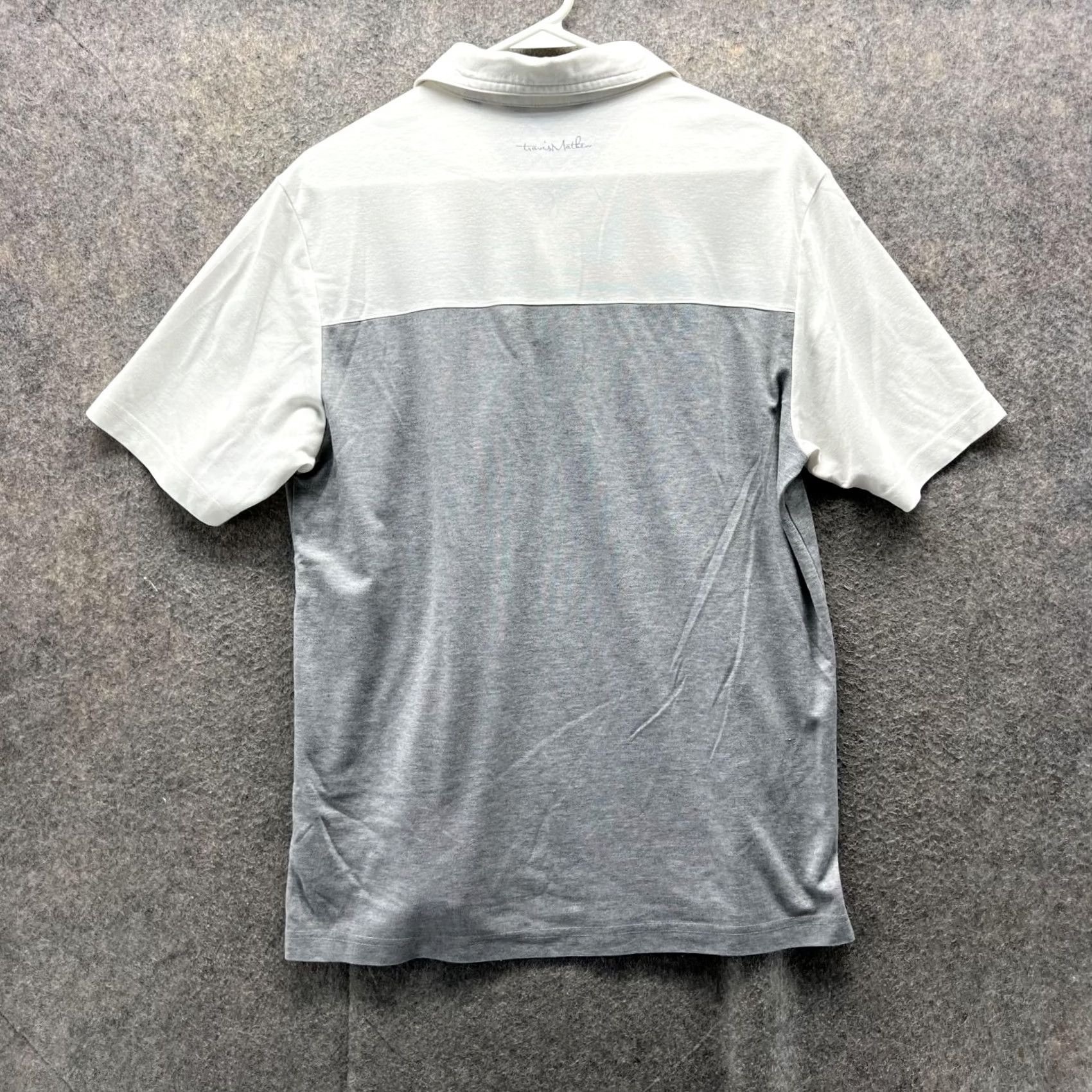 TravisMathew Travis Mathew Polo Shirt Men Medium White Heather Gray Pima Cotton Polyester Shirt Short Sleeve 40 in Chest Regular Fit Polo Size US M / EU 48-50 / 2 - 2 Thumbnail