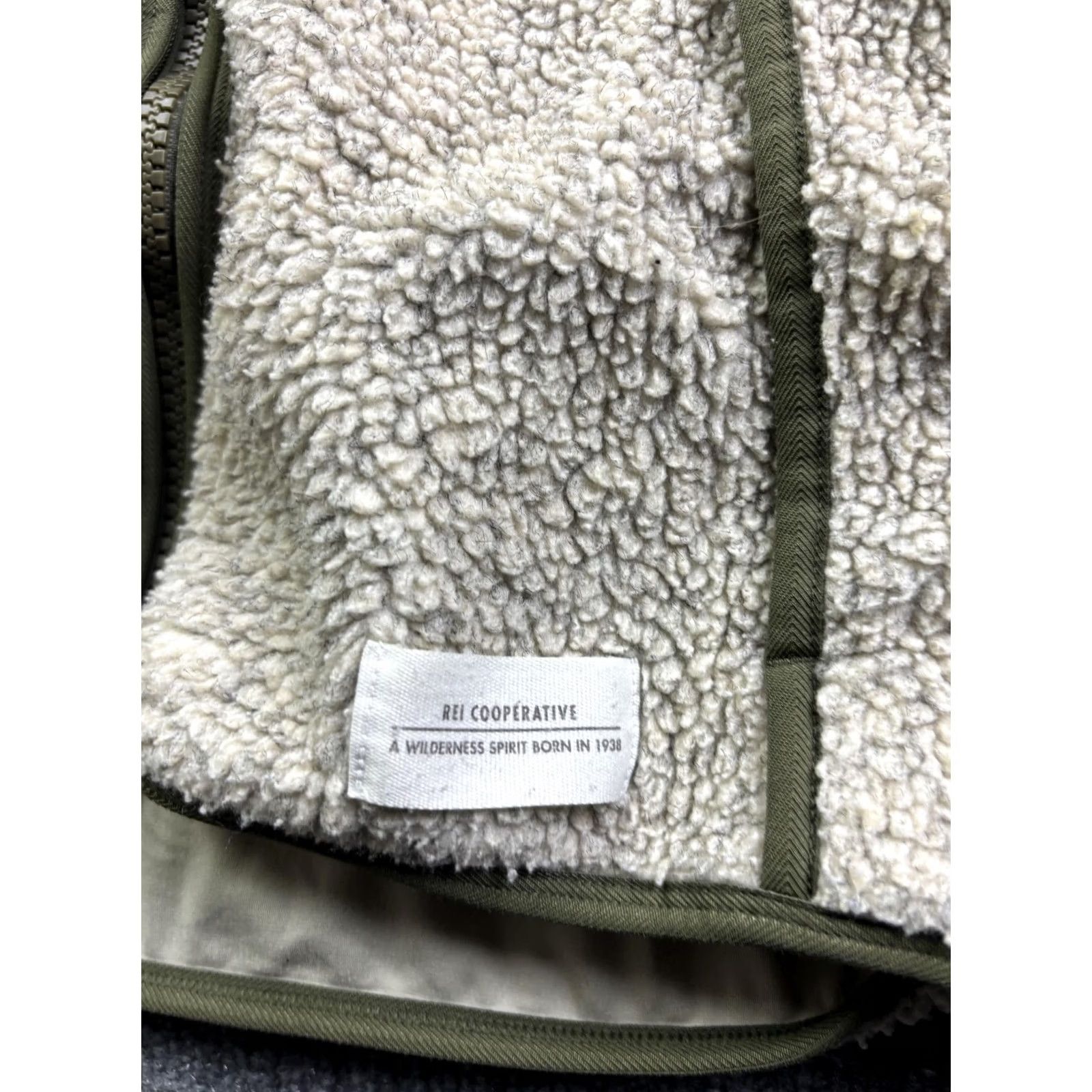 Vintage REI Cooperative Jacket Womens M White Sherpa Fleece Hooded Full Zip Pockets CSS Size M / US 6-8 / IT 42-44 - 2 Thumbnail