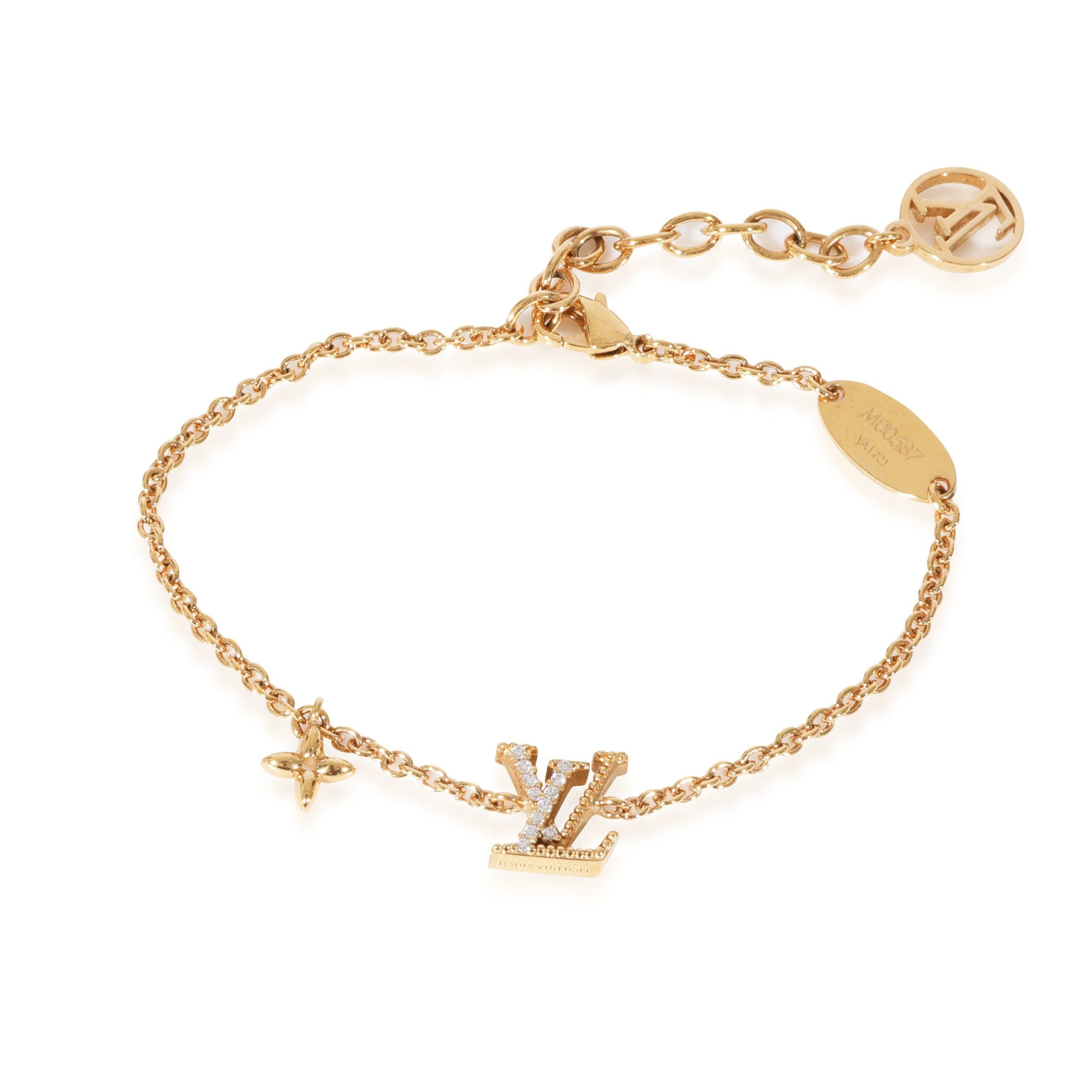 image of Louis Vuitton Gold Tone Lv Iconic Bracelet, Women's