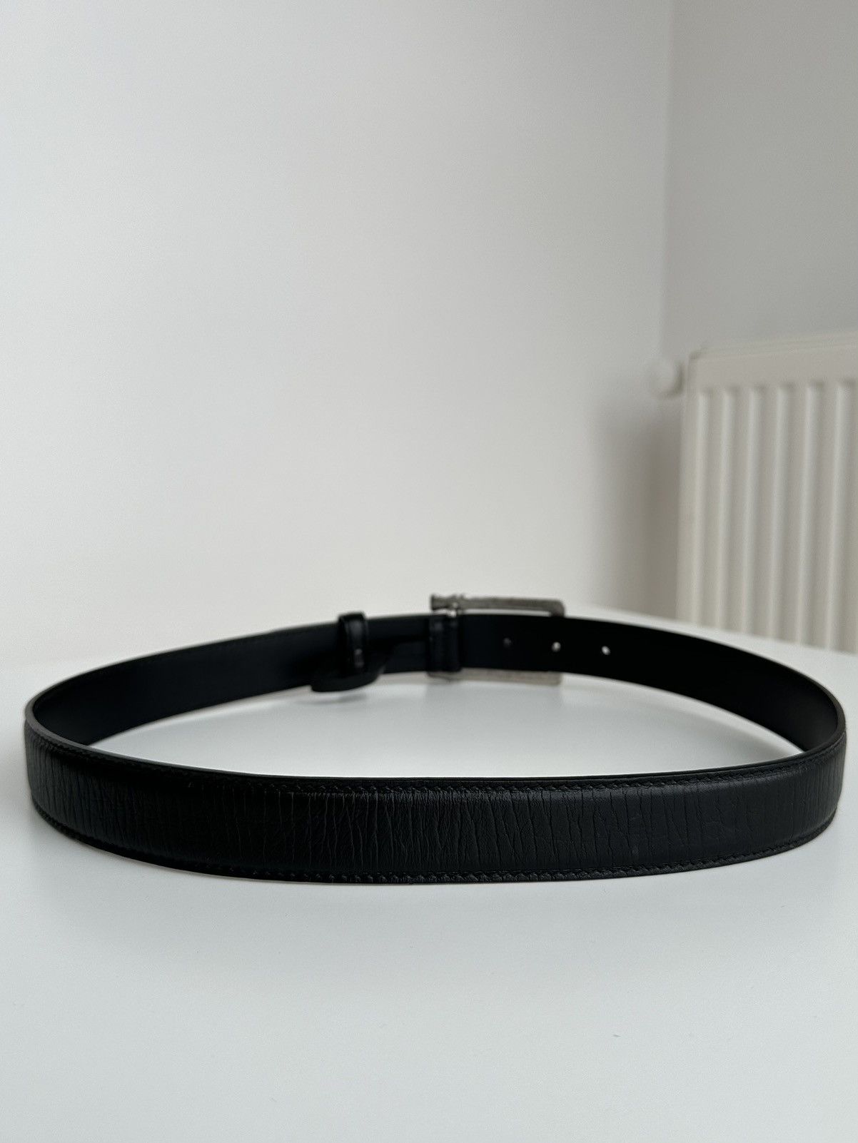 Gucci Vintage Gucci Metal Bamboo Silver Buckle Leather Belt 114637 Size 28 - 10 Thumbnail
