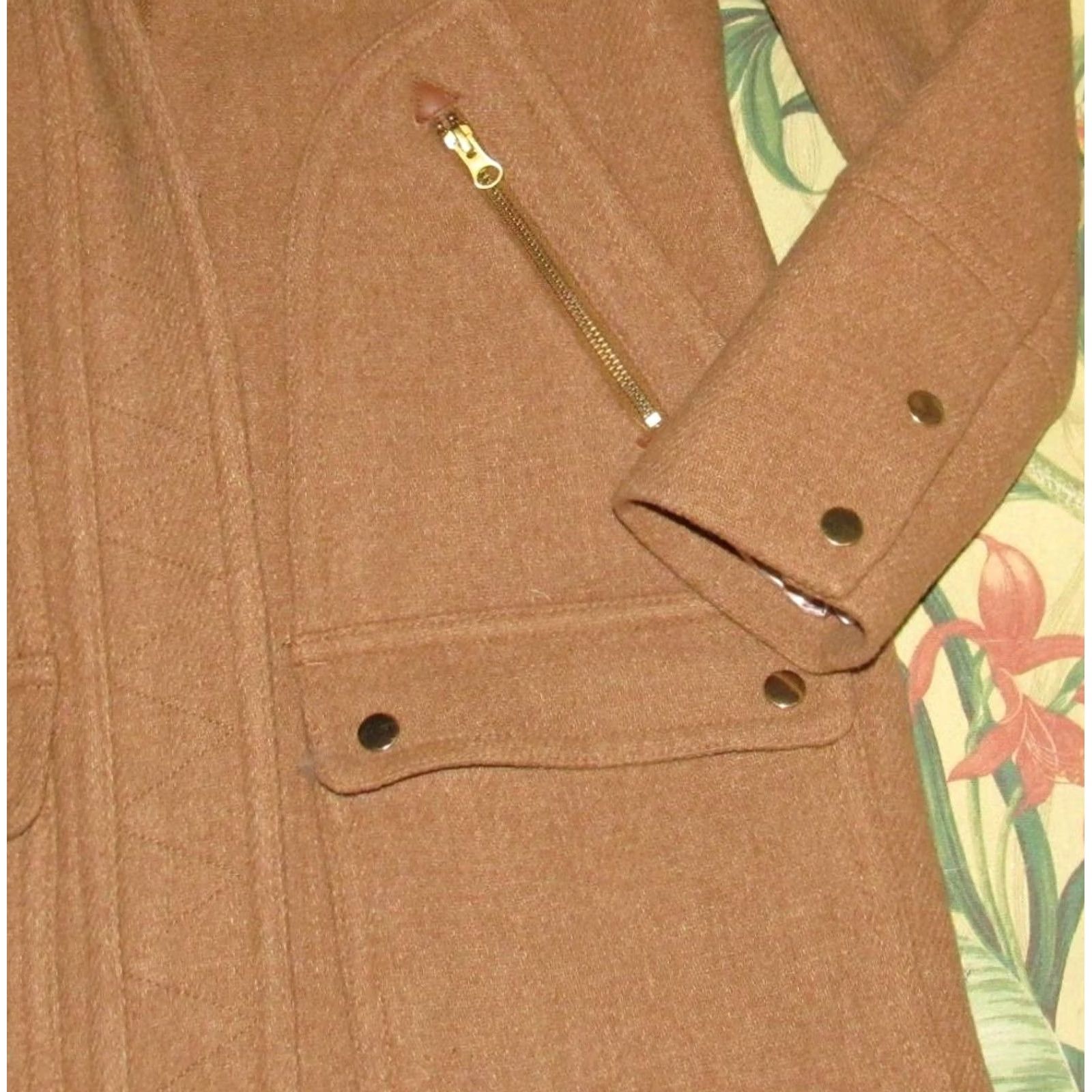 Vintage J CREW Chateau Parka In Italian Stadium Cloth 4 Women's Wool Blend Coat 80% Wool 20% Polyester Brown 4 Parka Womens Size S / US 4 / IT 40 - 3 Thumbnail