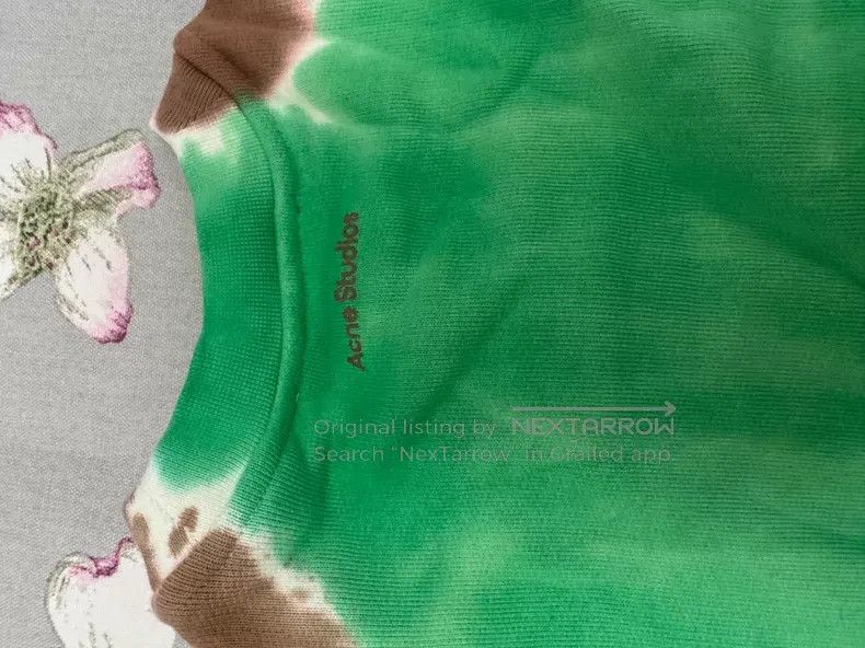 Acne Studios Acne Studios Heart Tie-Dye Green Terry Sweatshirt, Loose F Size XS / US 0-2 / IT 36-38 - 4 Thumbnail