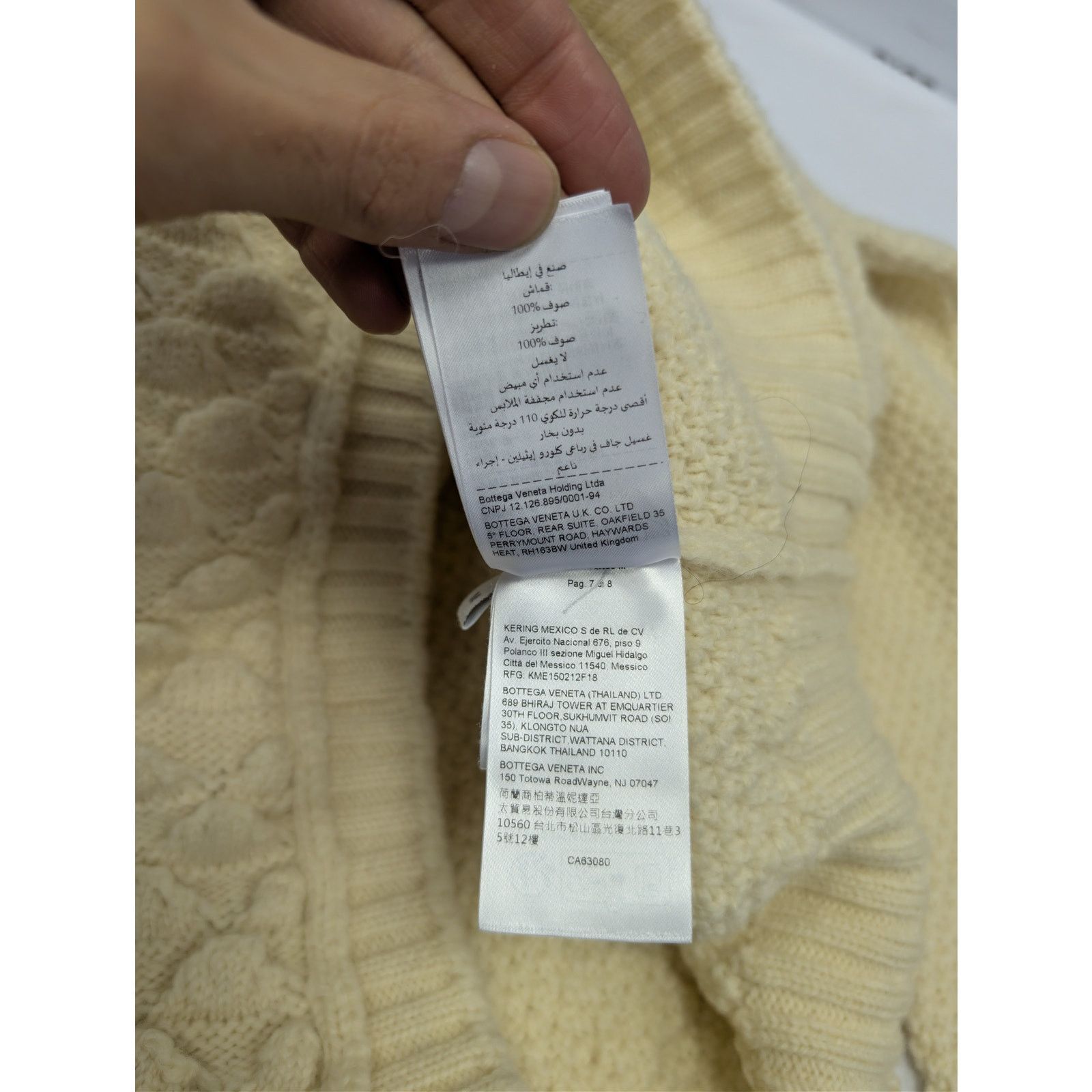 Bottega Veneta o1rshd1 Men Wear Wool Snake Knit Sweater in Dove Size US L / EU 52-54 / 3 - 16 Thumbnail