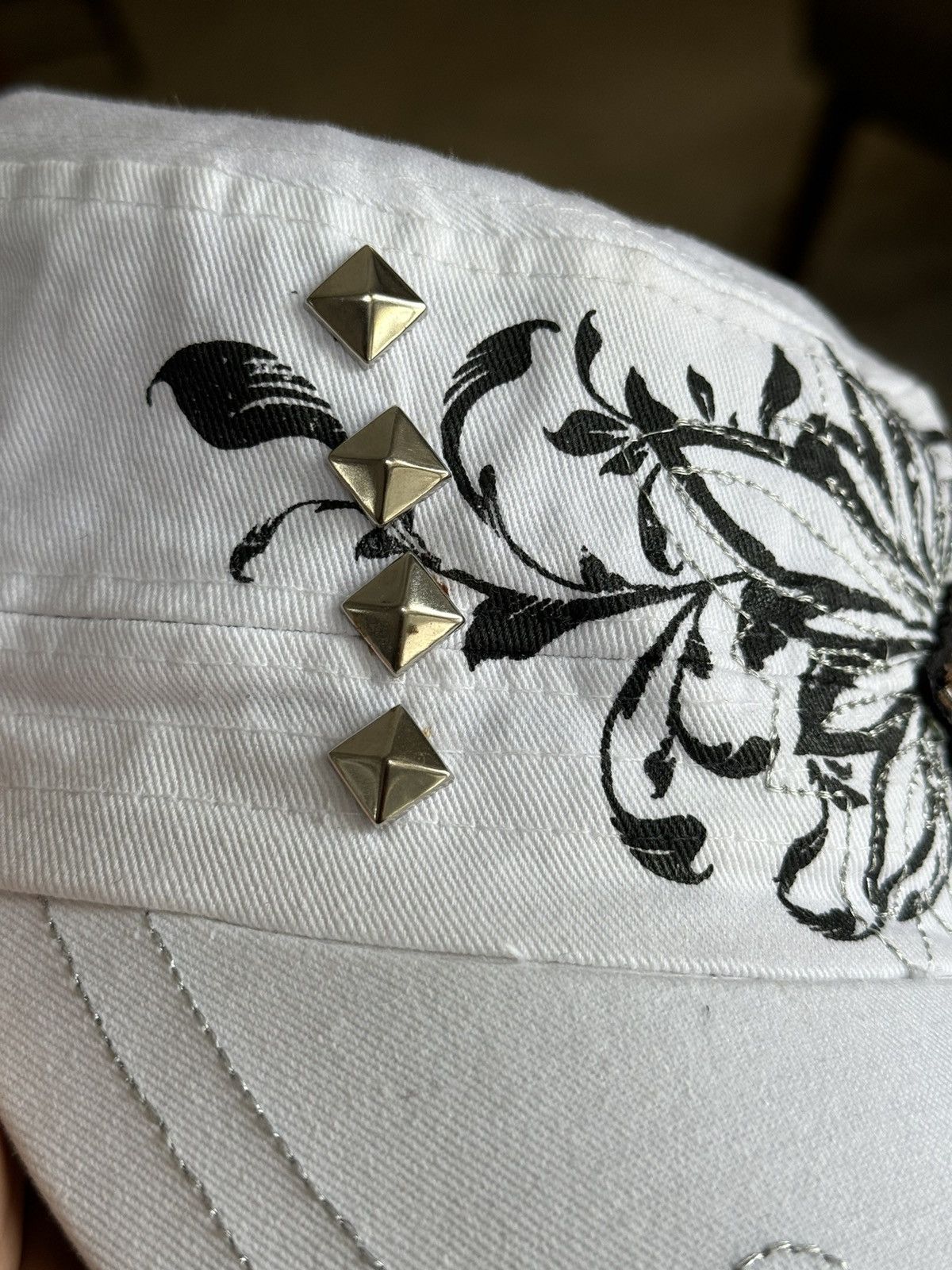 If Six Was Nine × Japanese Brand × Le Grande Bleu (L.G.B.) Cadet Crosses Studded Hat Distressed Size ONE SIZE - 5 Thumbnail