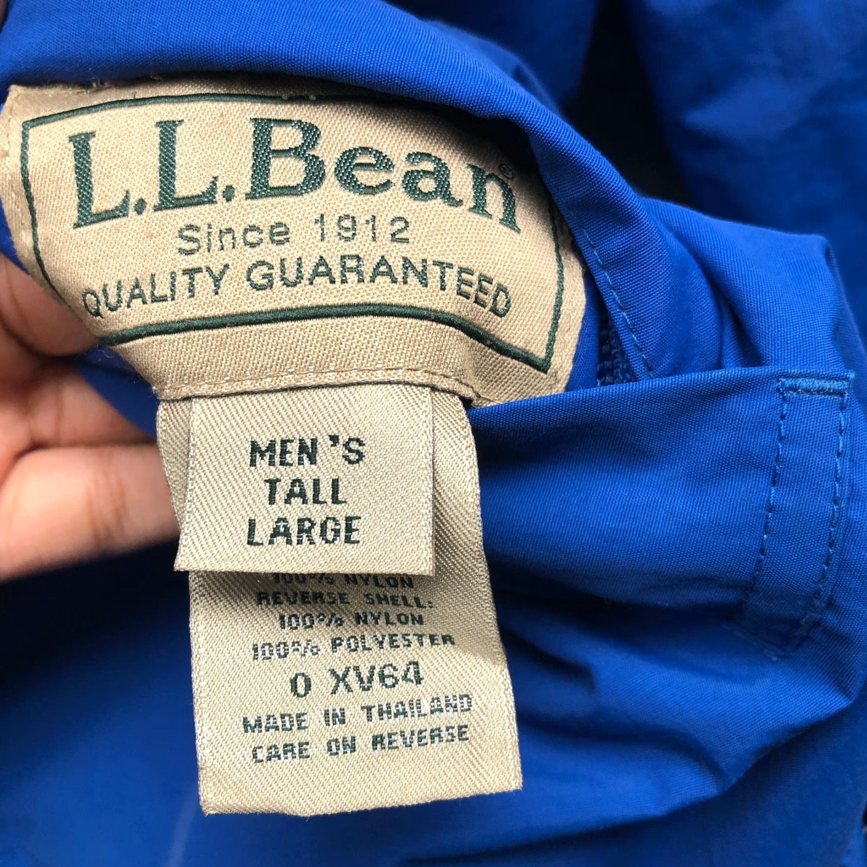 Vintage LL Bean Fleece Nylon Reversible Jacket Mens LT Large Tall Full Zip Blue Black Size US L / EU 52-54 / 3 - 4 Thumbnail