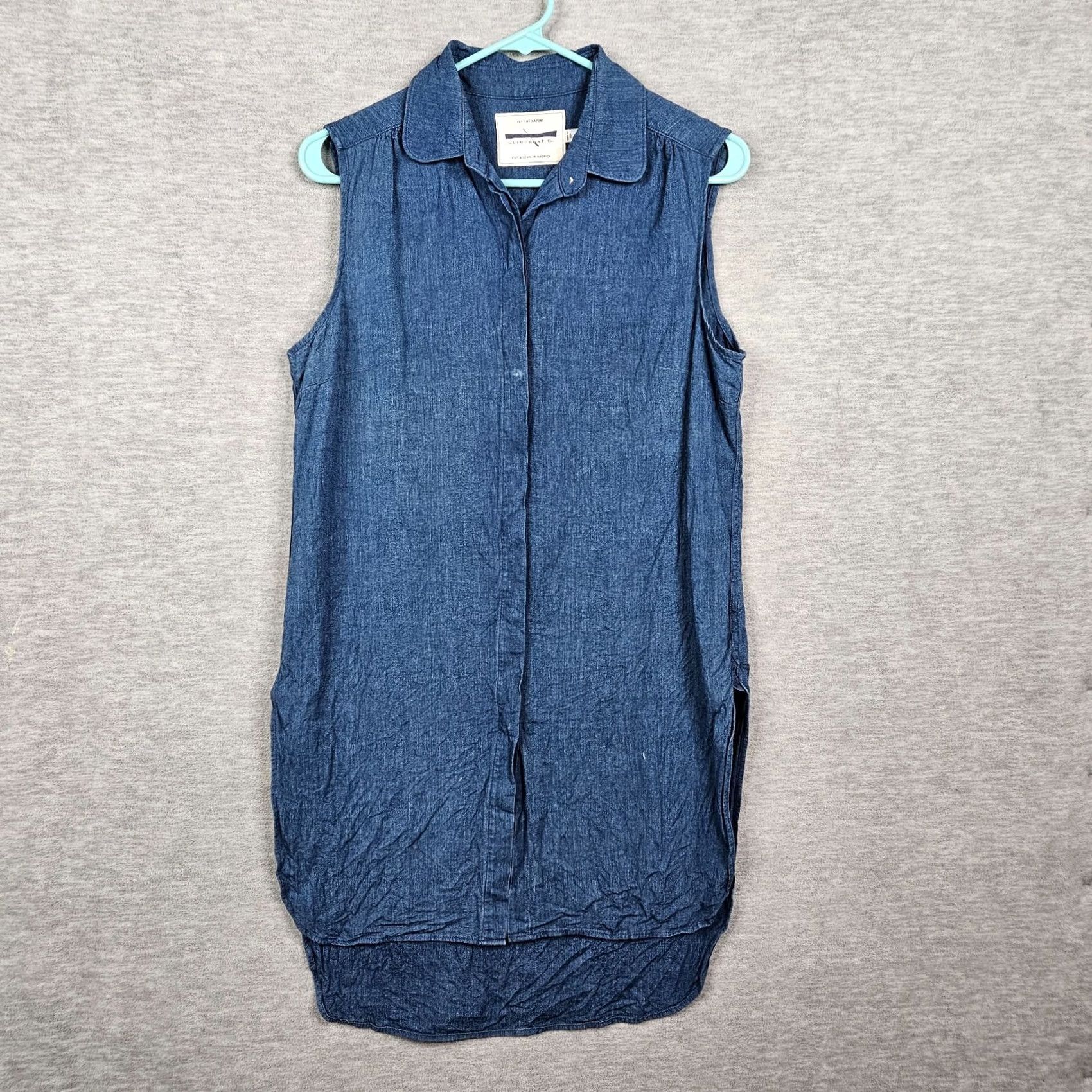 Vintage Guideboat Shirt Dress Sleeve-free M Cotton Blue Button Short Vintage: No N/A; Women’s Everyday Casual 90s Theme Not applicable Size M / US 6-8 / IT 42-44 - 2 Thumbnail