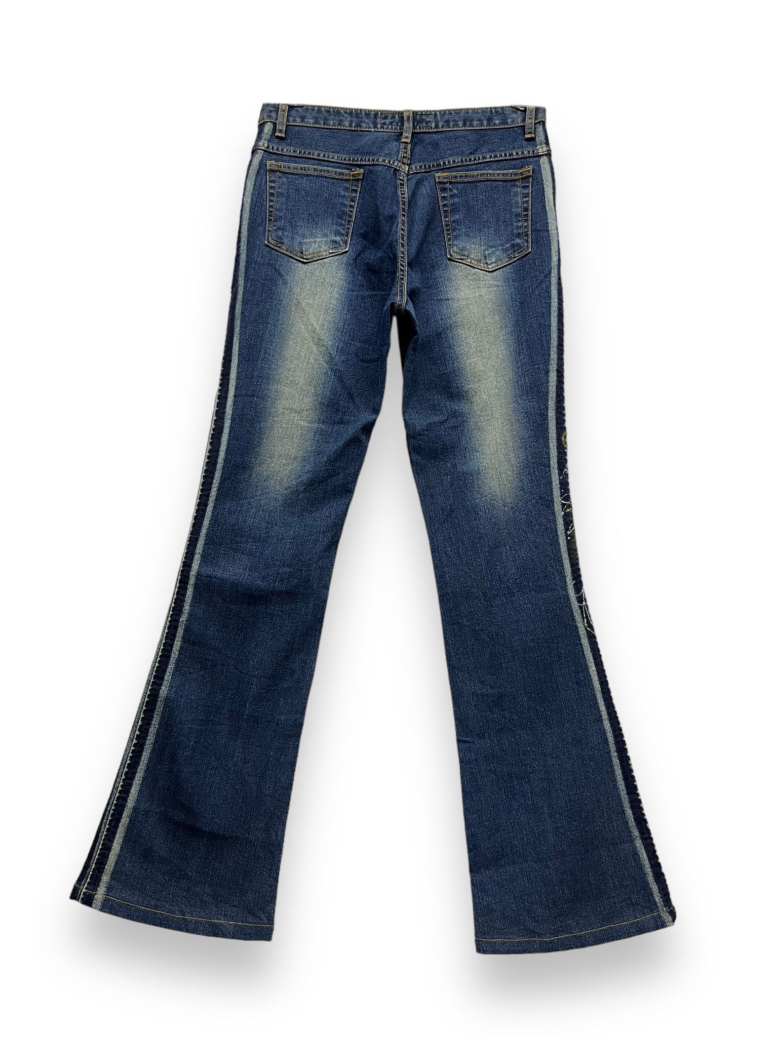 Art Comes First ART💥 CELTA Hand Painting Stretch Denim Flared Size US 29 - 6 Thumbnail