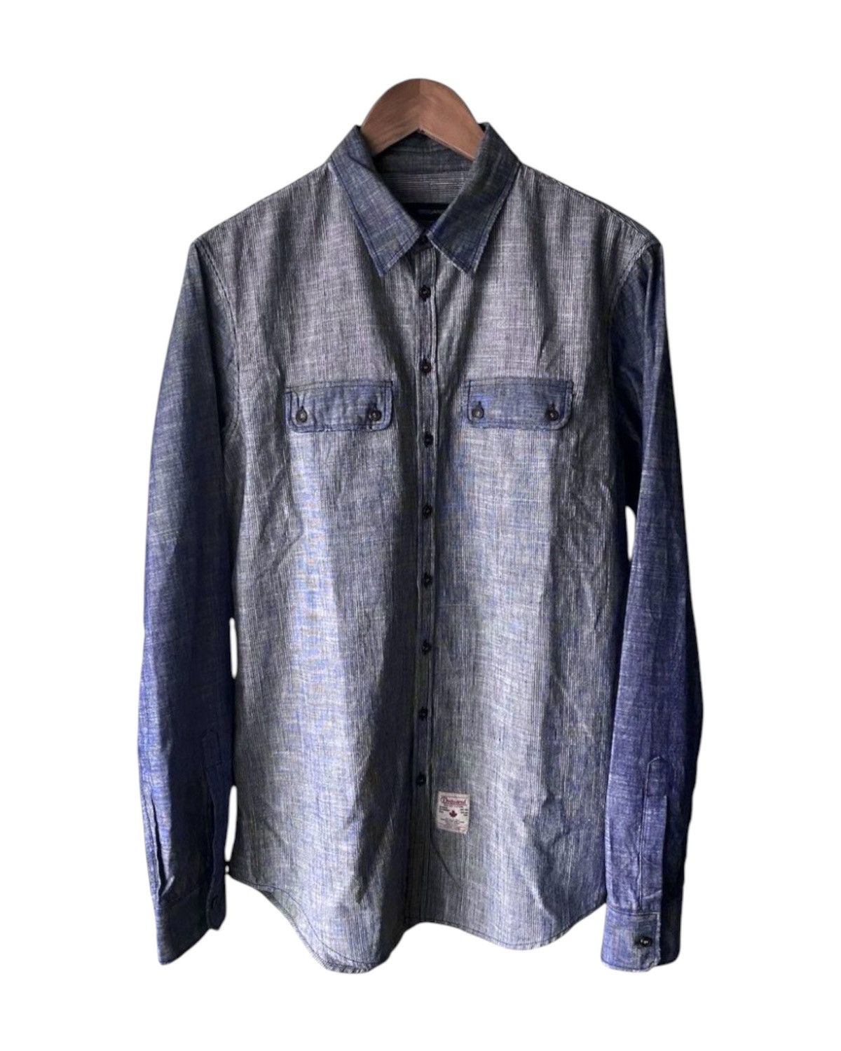 Dsquared2 Dsquared2 2012 Distressed Denim Shirt with Pocket Patch Logo Size US M / EU 48-50 / 2 - 1 Thumbnail
