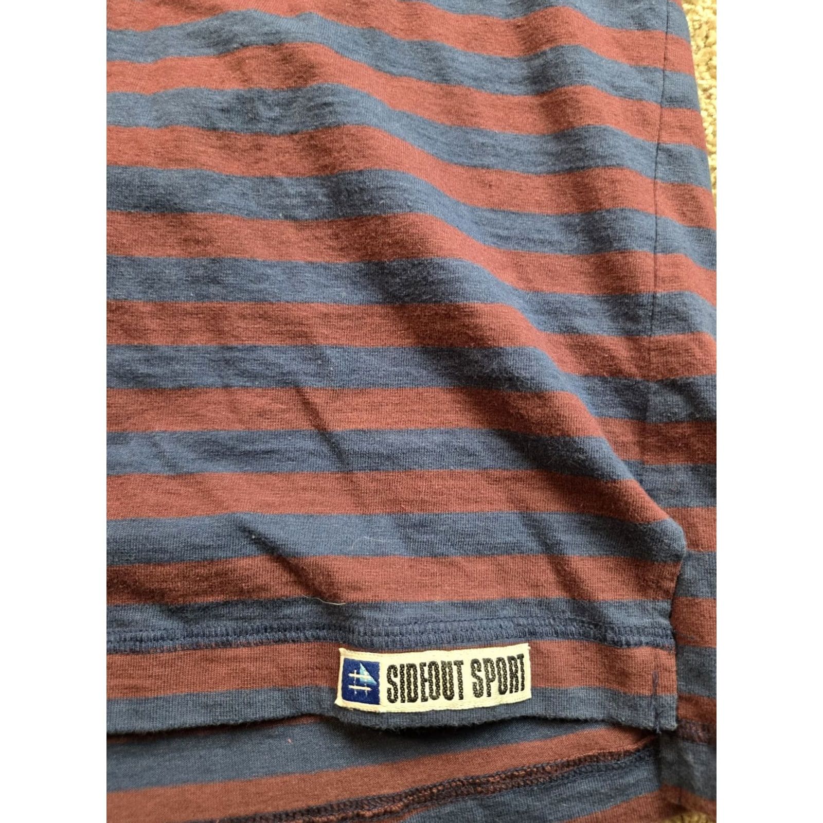 Sideout VINTAGE Sideout Shirt XL Mens Blue Striped Turtleneck Crest Logo USA 90s Boys? Size US XL / EU 56 / 4 - 3 Thumbnail