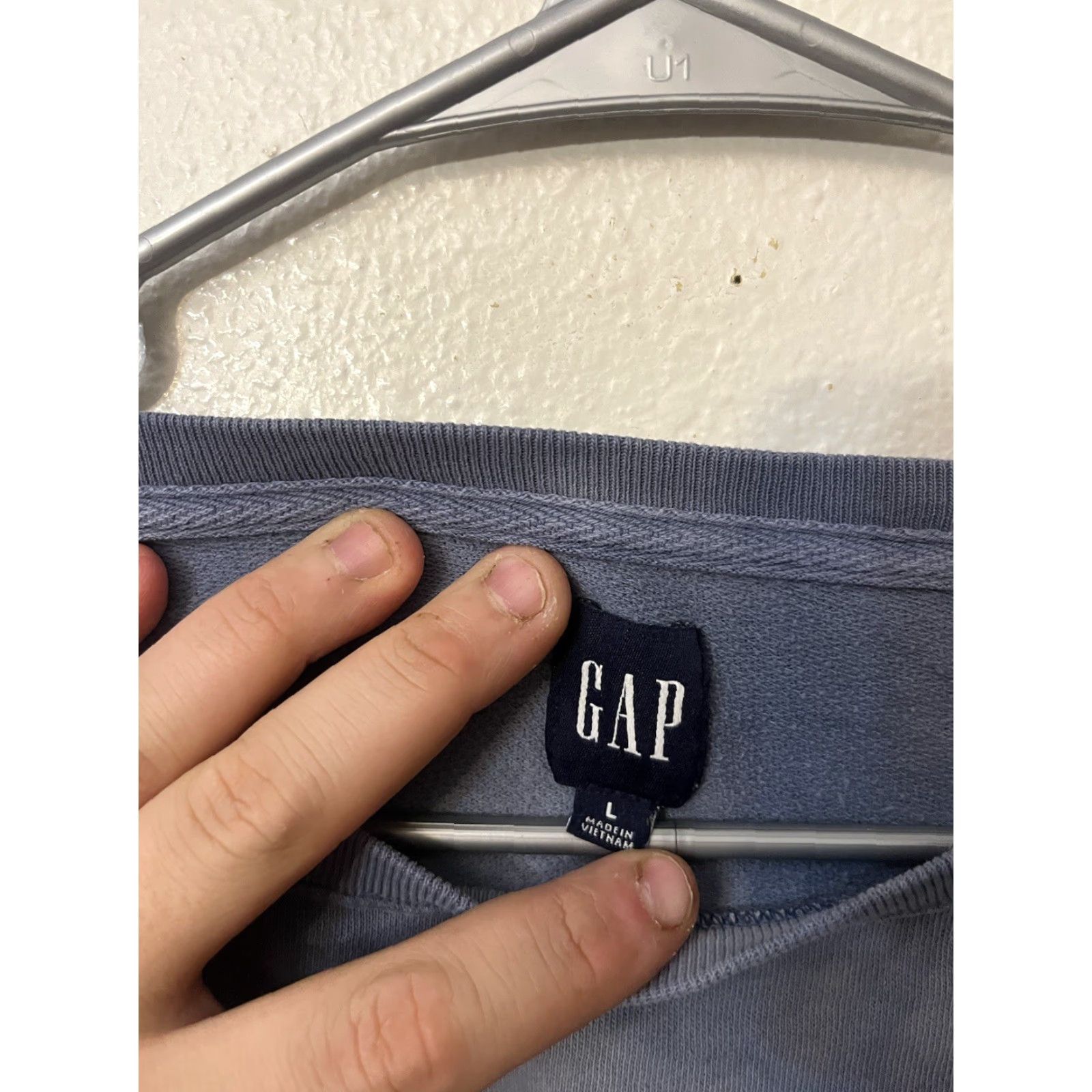 Gap Gap Sweatshirt Top Womens L Blue Tie Dye Cropped Crew Neck Pullover Long Sleeve Casual Travel 90s? (no) Size L / US 10 / IT 46 - 3 Thumbnail