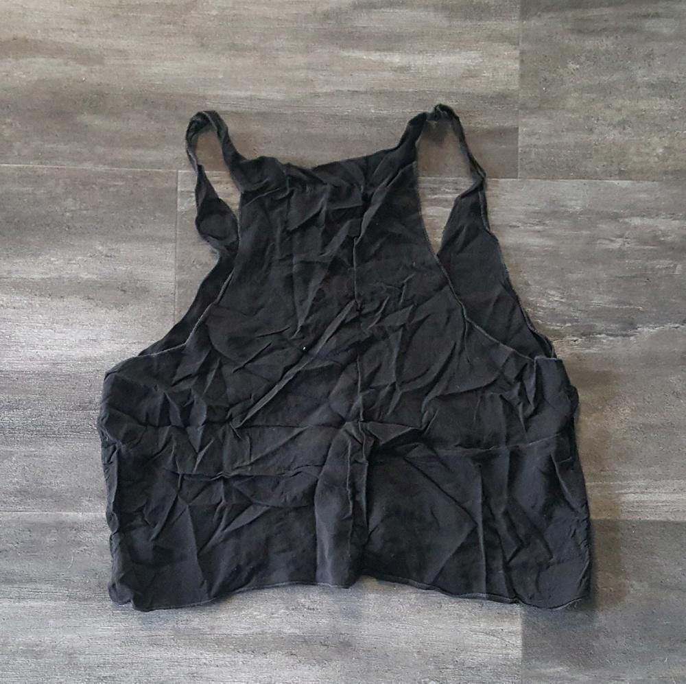 Designer Black Classic Melville Dressy Cropped Blouse Size ONE SIZE - 2 Thumbnail