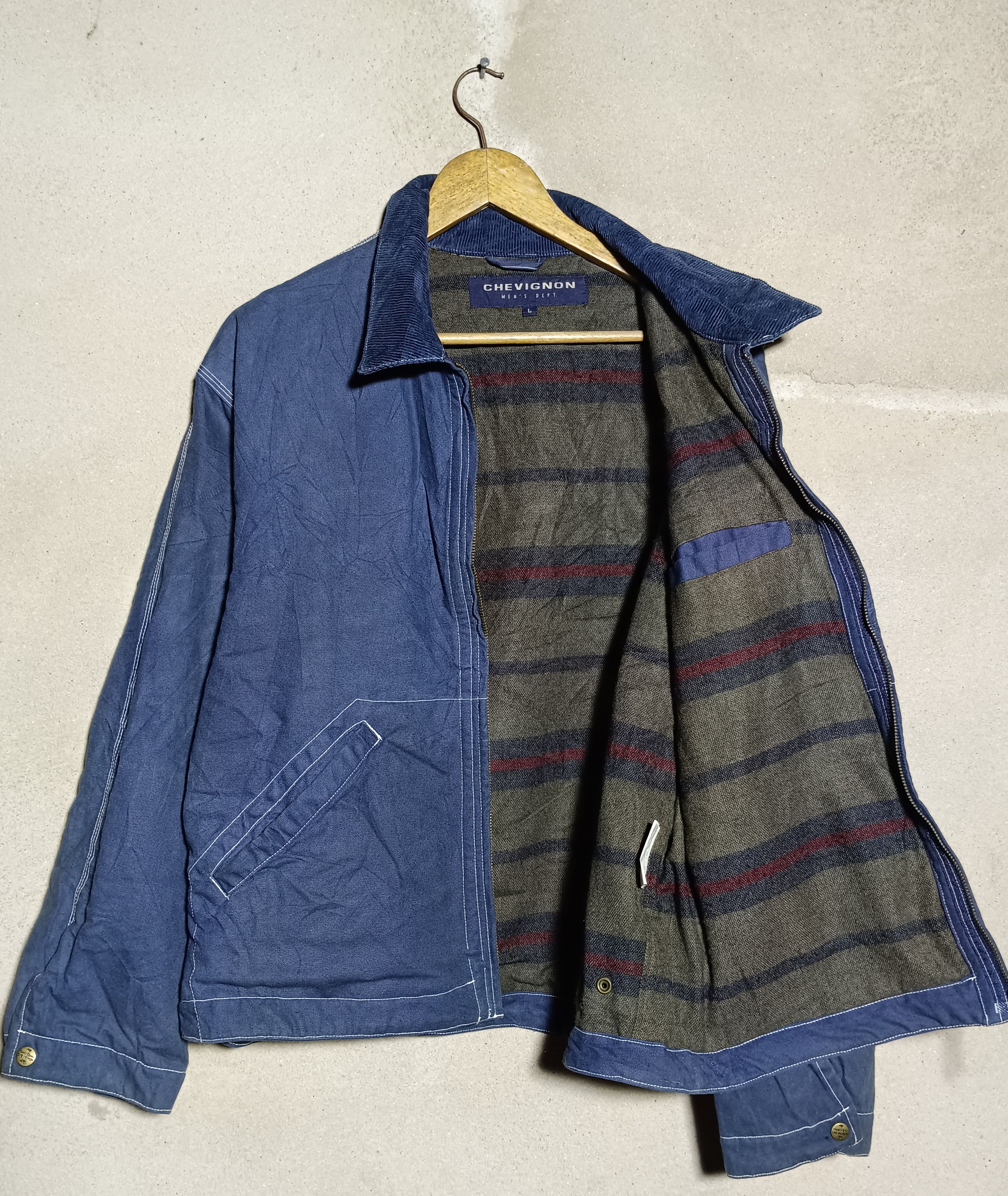Chevignon × Vintage Vintage Chevignon Chrome Workers Jacket Coat Size US L / EU 52-54 / 3 - 1 Thumbnail