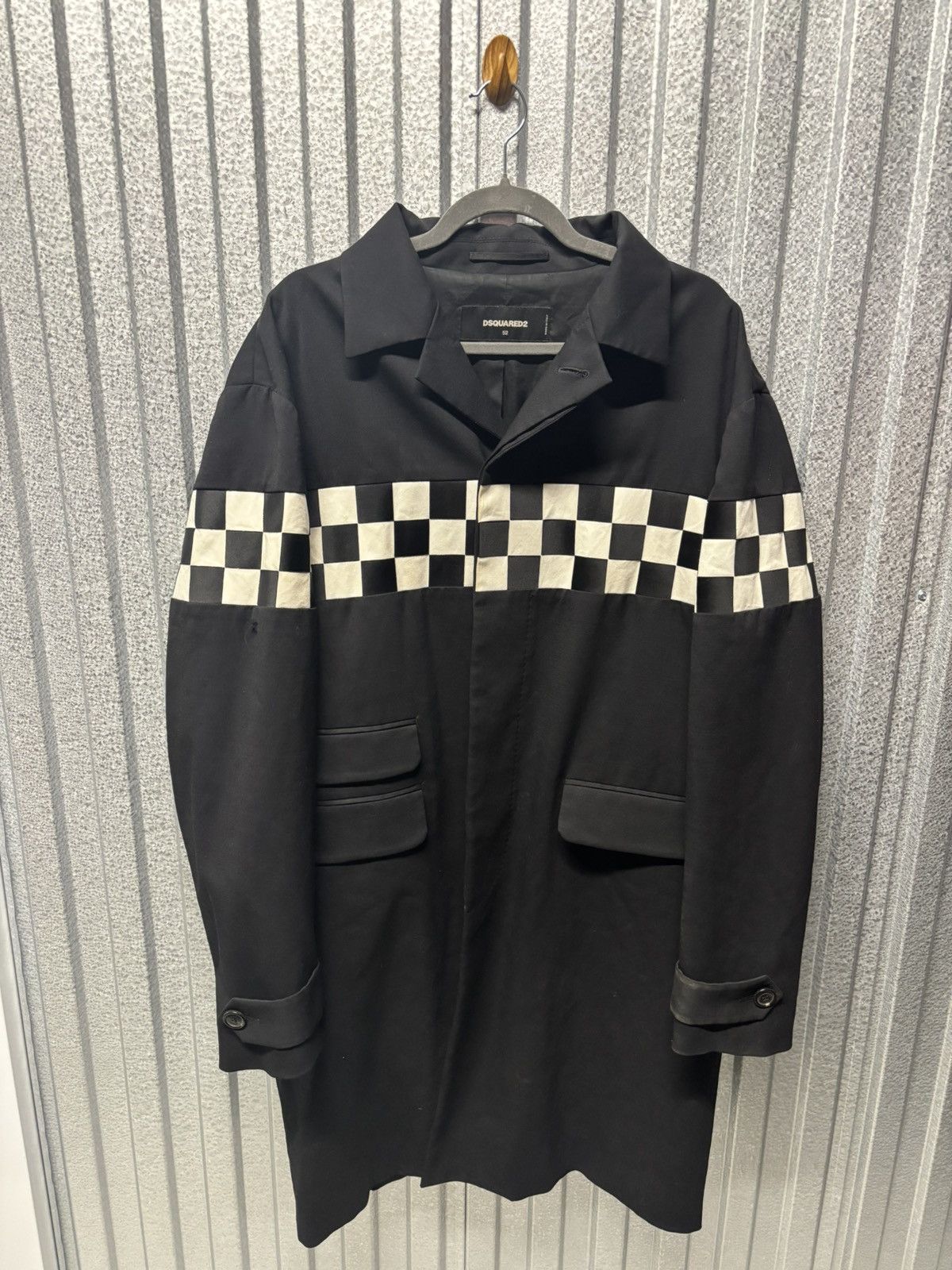 Dsquared2 DSQUARED2 Checkered Black Car Coat Size US L / EU 52-54 / 3 - 1 Thumbnail