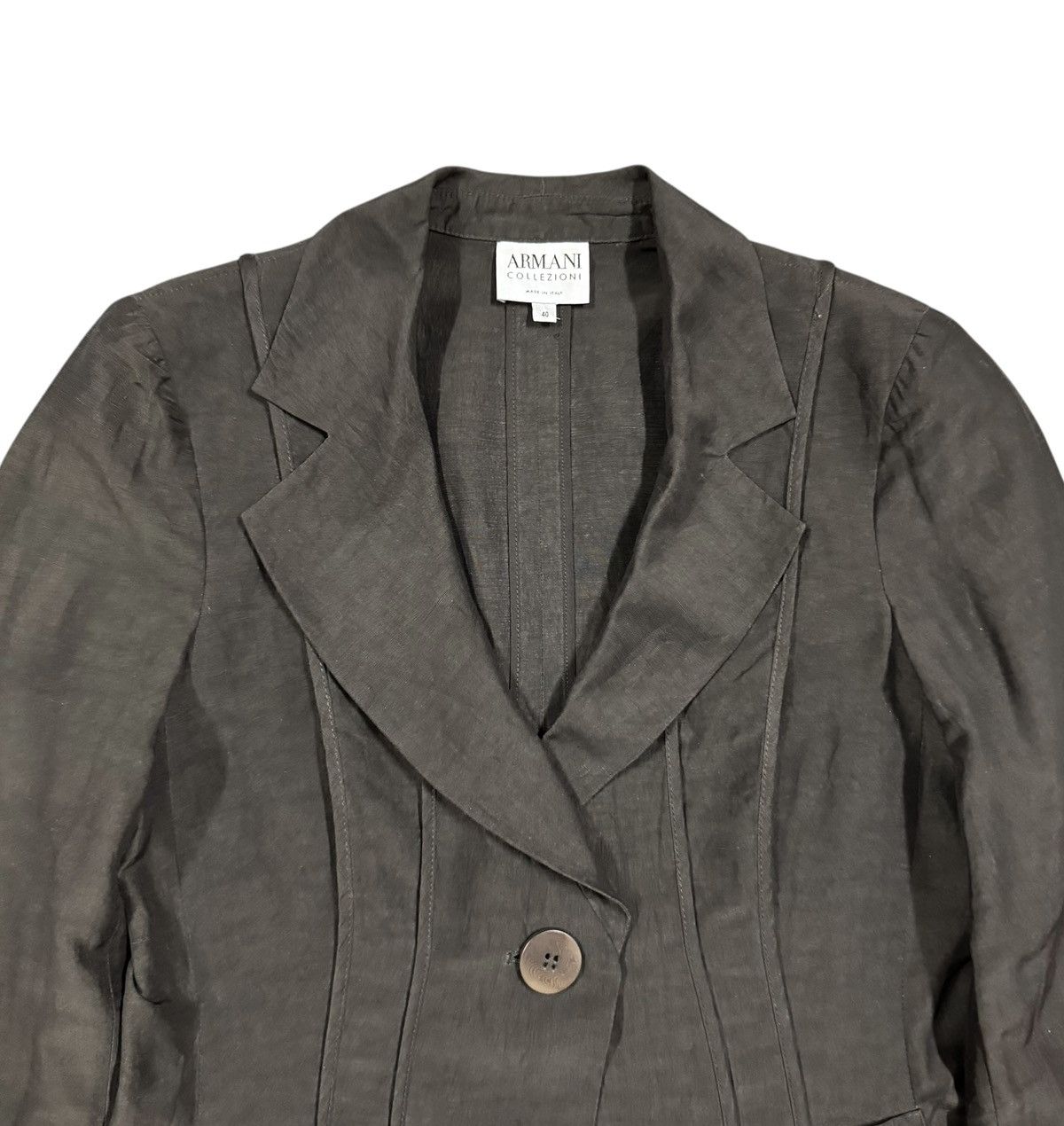 Armani Collezioni Vtg✅Luxury Armani Collezioni Silk Crop Jacket Made In Italy Size M / US 6-8 / IT 42-44 - 3 Thumbnail