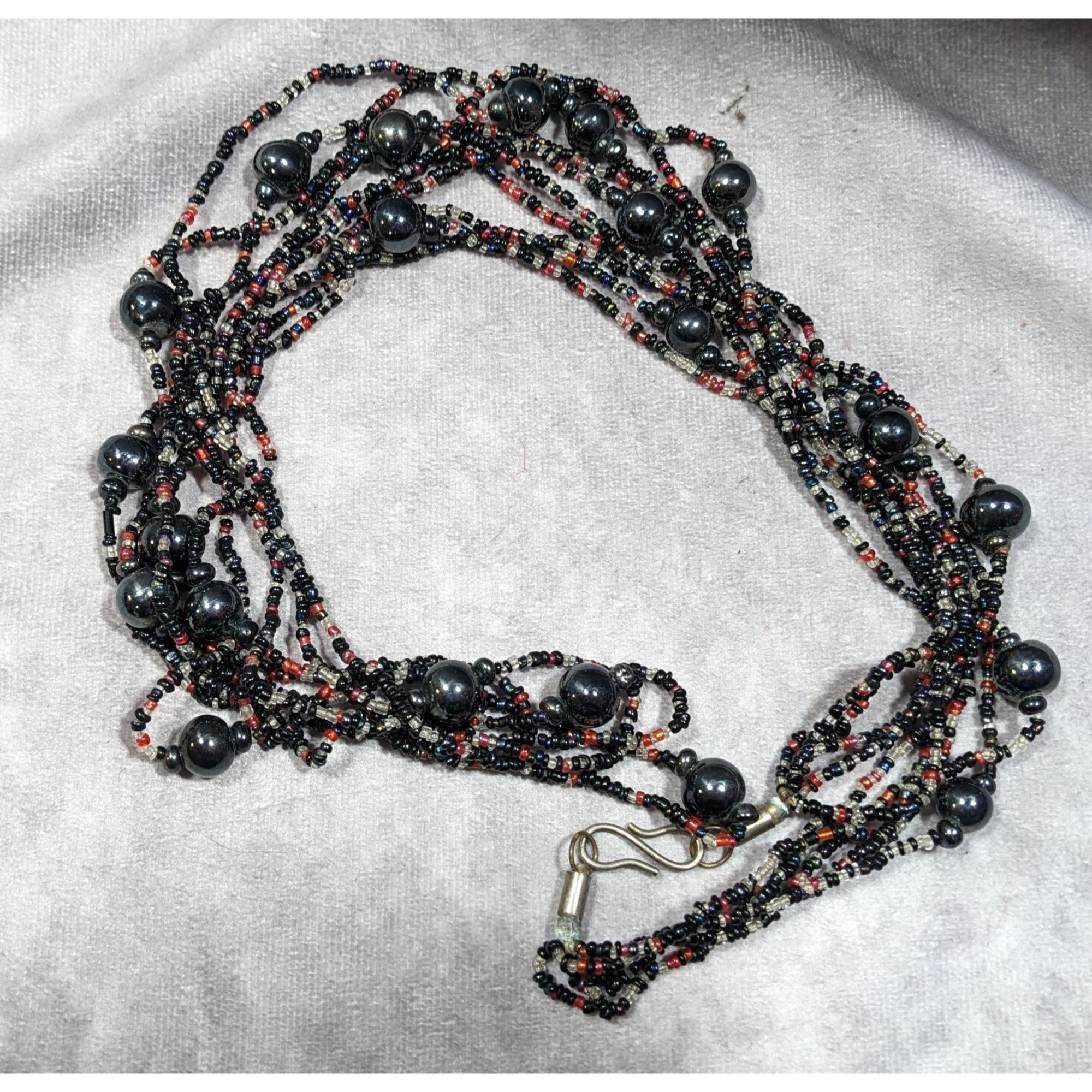 Other Vintage Elegant Black Red And Clear Glass Beaded Multilayer Size ONE SIZE - 8 Thumbnail