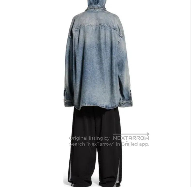 Balenciaga Balenciaga Hooded Distressed Denim Parka with Buttons Size US S / EU 44-46 / 1 - 8 Thumbnail
