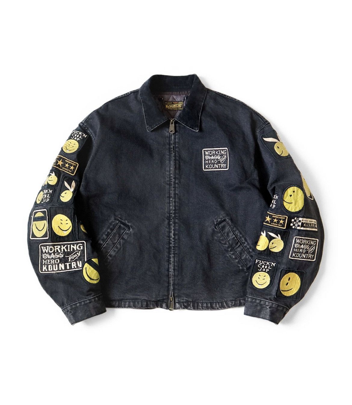 Kapital 14OZ denim DRIZZLER JACKET smiley Anarchy remake stk size 2 Size US M / EU 48-50 / 2 - 12 Thumbnail