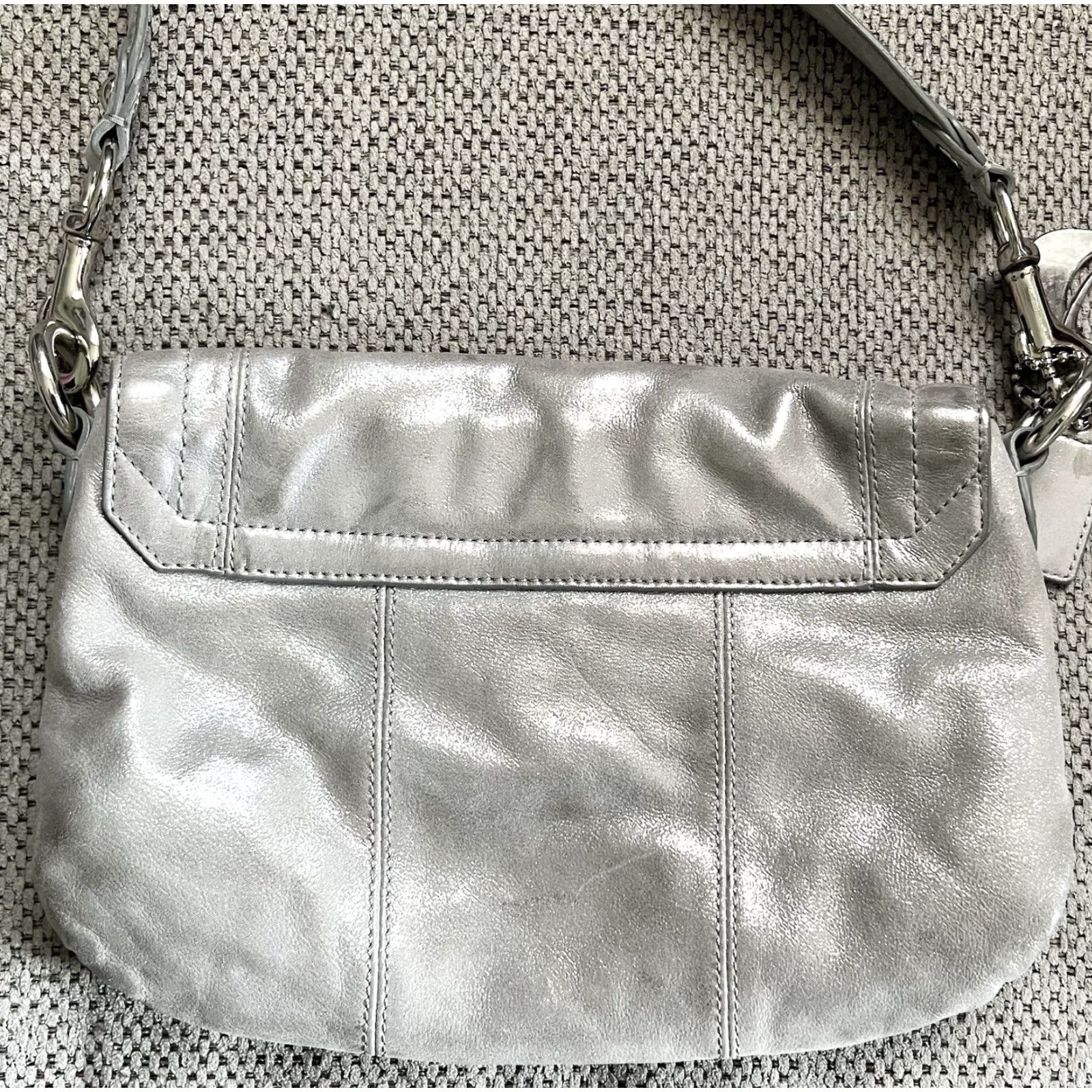 Coach Coach Layla Shoulder Bag Small Silver Leather Women Jazz Graphic D1182-18160 Size ONE SIZE - 4 Thumbnail