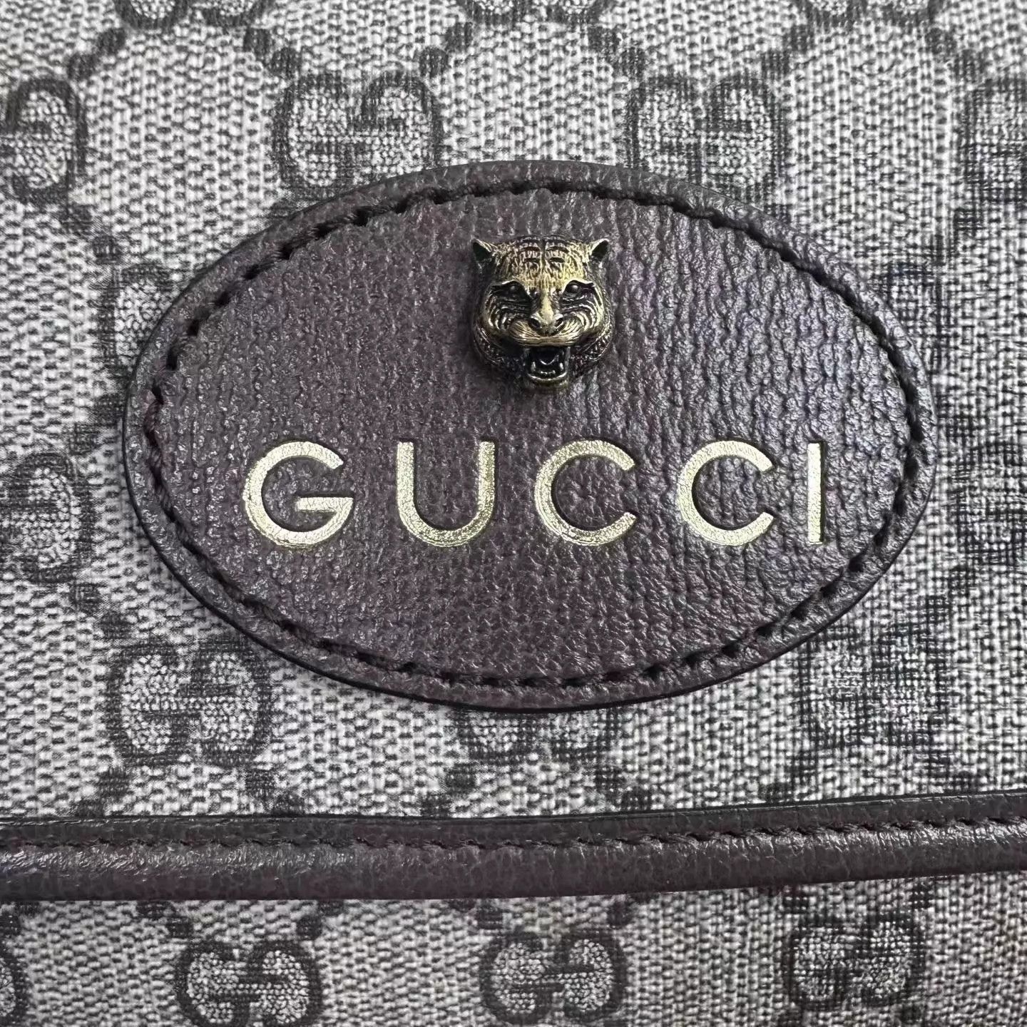 Gucci Gucci NeoVintage Gold Tiger Monogram Crossbody Ebony Brown Size ONE SIZE - 3 Thumbnail