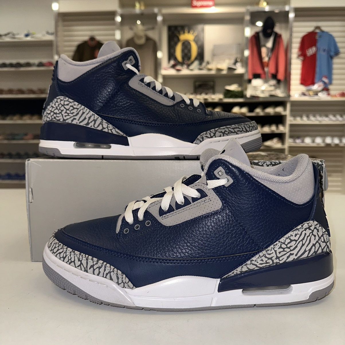image of Size 10 - Jordan 3 Georgetown Shoes in Navy, Men's