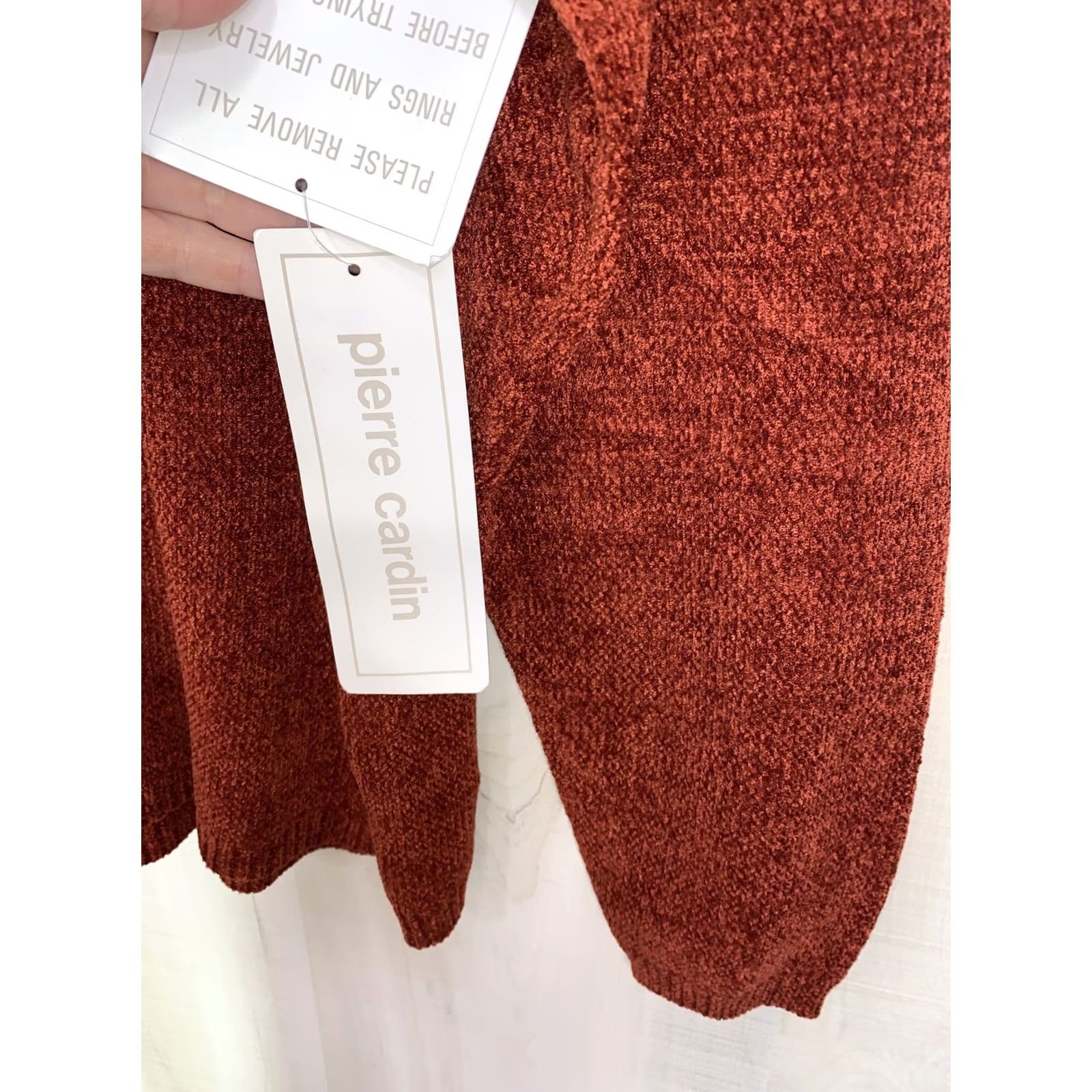 Pierre Cardin Pierre Cardin Pumpkin Orange Chanille Turtle Neck Sweater Womens XL NWT-11648 Size XL / US 12-14 / IT 48-50 - 4 Thumbnail