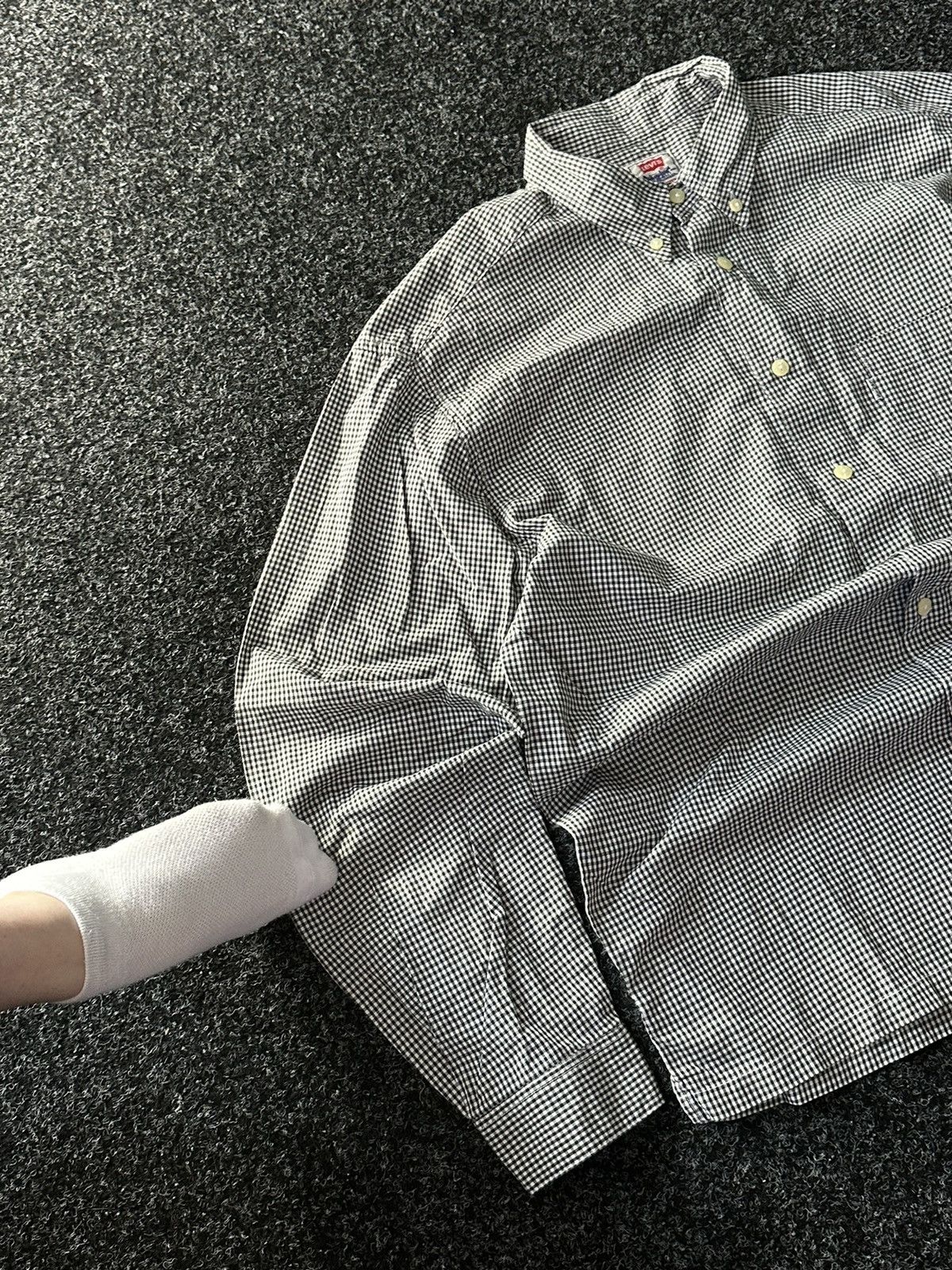 Levi's × Levi's Vintage Clothing × Vintage 🚨Vintage 90s Levi’s white Tag Big E Flannel Longsleeve Shirt Size US M / EU 48-50 / 2 - 2 Thumbnail