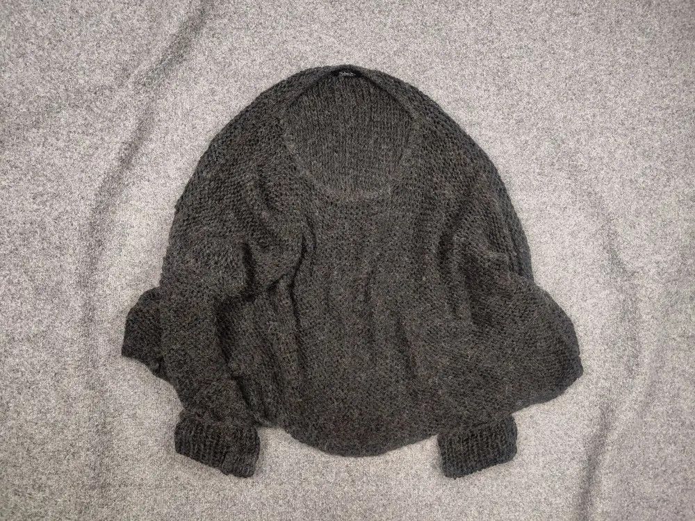 Vintage Umit unal Design oversized knit Dark Wool cropped Sweater Size L / US 10 / IT 46 - 2 Thumbnail