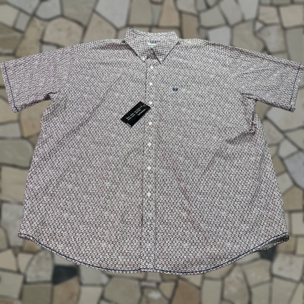 Vintage Panhandle Rough Stock Shirt Mens 2XL White Geometric Short Sleeve Western Snap Size US XXL / EU 58 / 5 - 1 Thumbnail