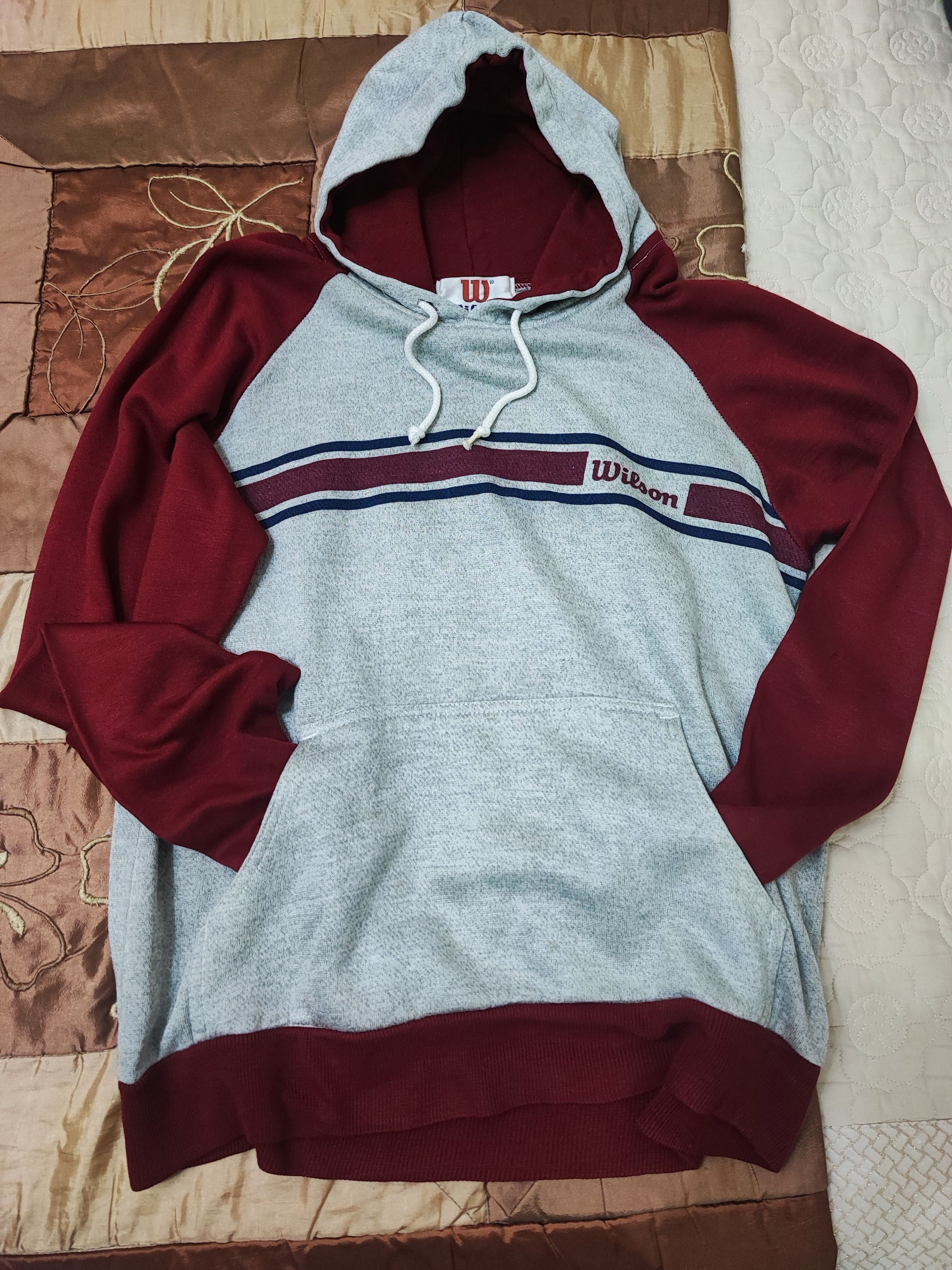 Vintage Rare! Vintage 80's Wilson Two Tone Raglan Hoodie Size US M / EU 48-50 / 2 - 2 Thumbnail