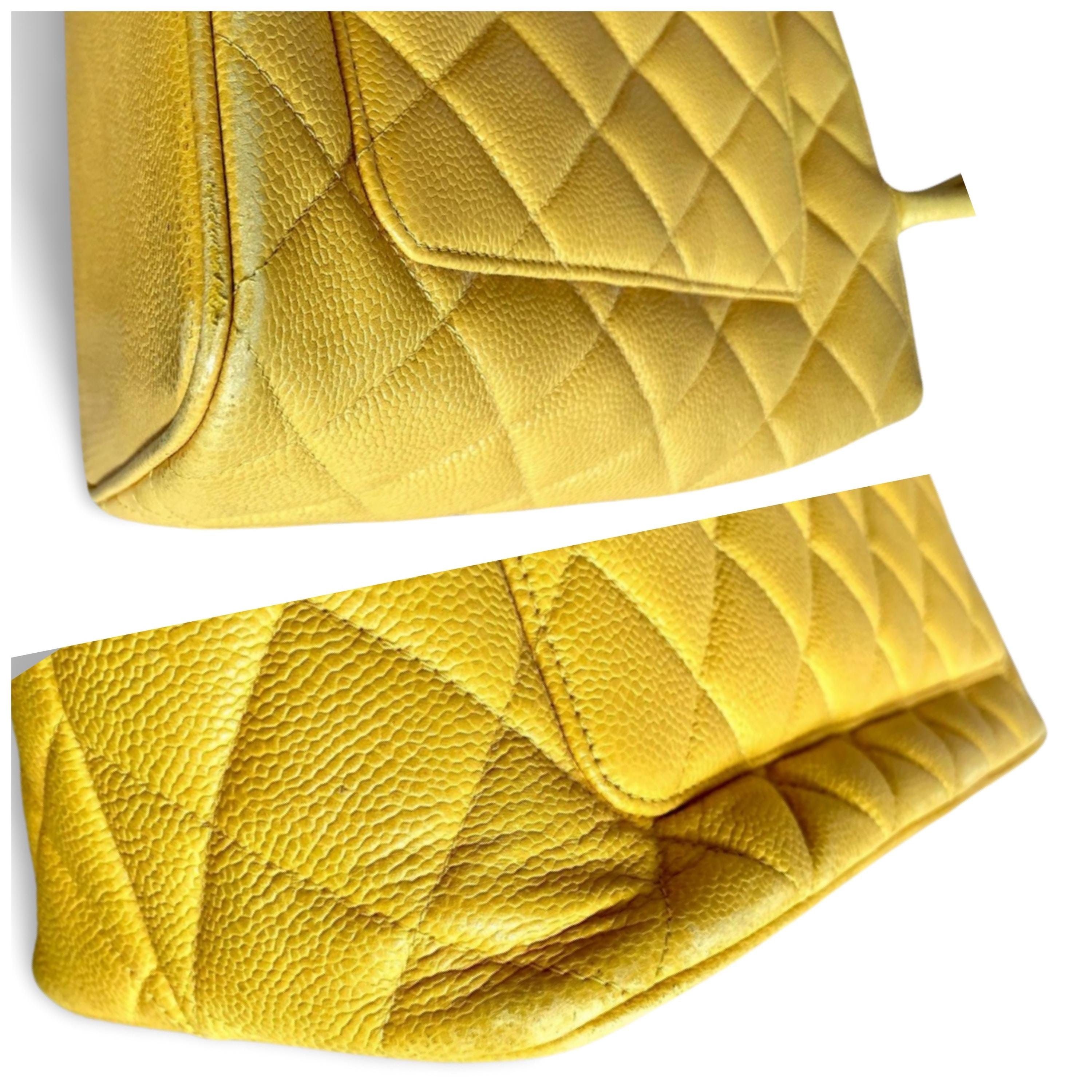 Chanel Vintage CHANEL yellow caviarskin classic tote bag, Medaillon Size ONE SIZE - 6 Thumbnail