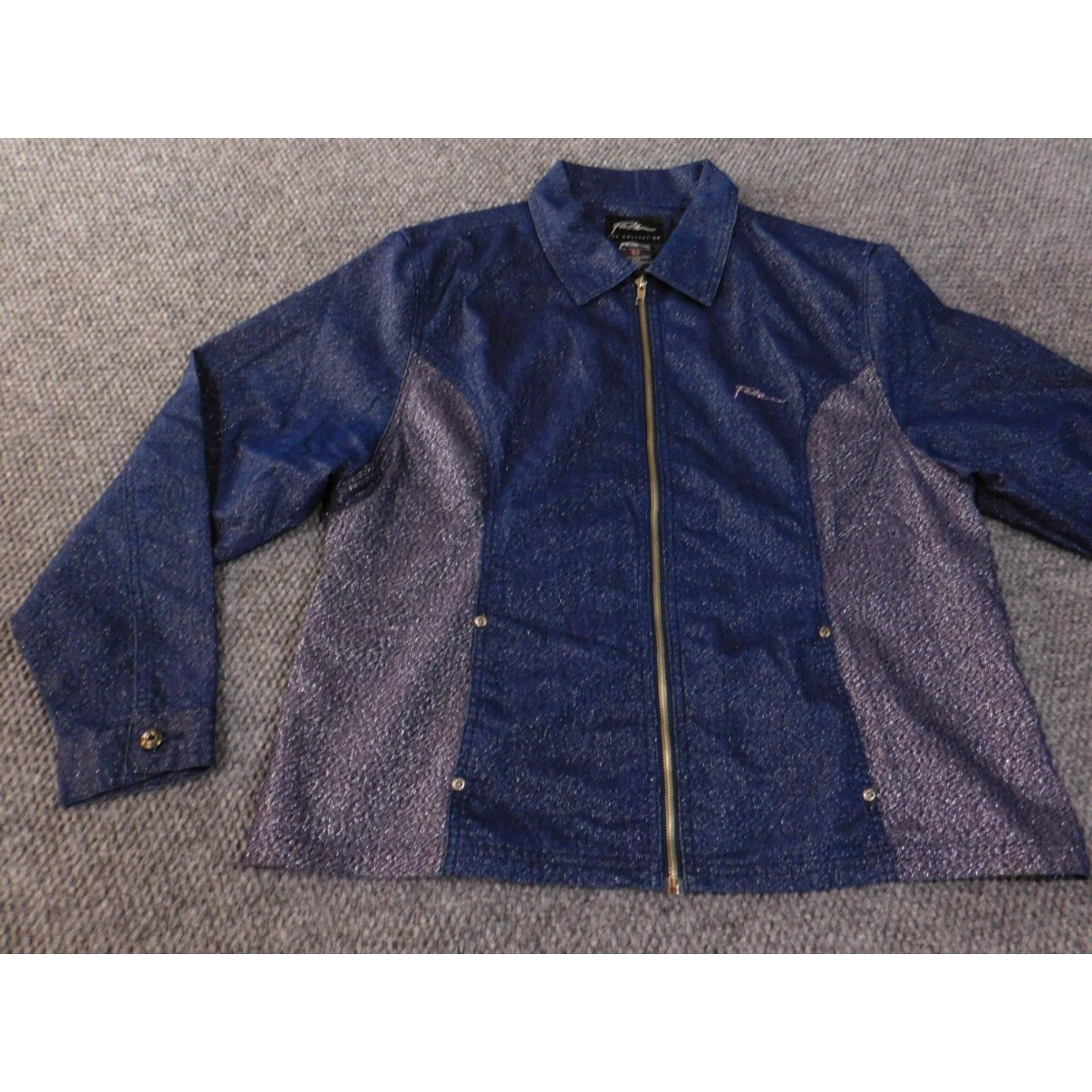 Fubu FUBU Jacket Denim Womens 16W Plus Regular Zip Mid-Length Long Sleeve Blue Retro Vintage N/A Size XXL / US 16-18 / IT 52-54 - 3 Thumbnail