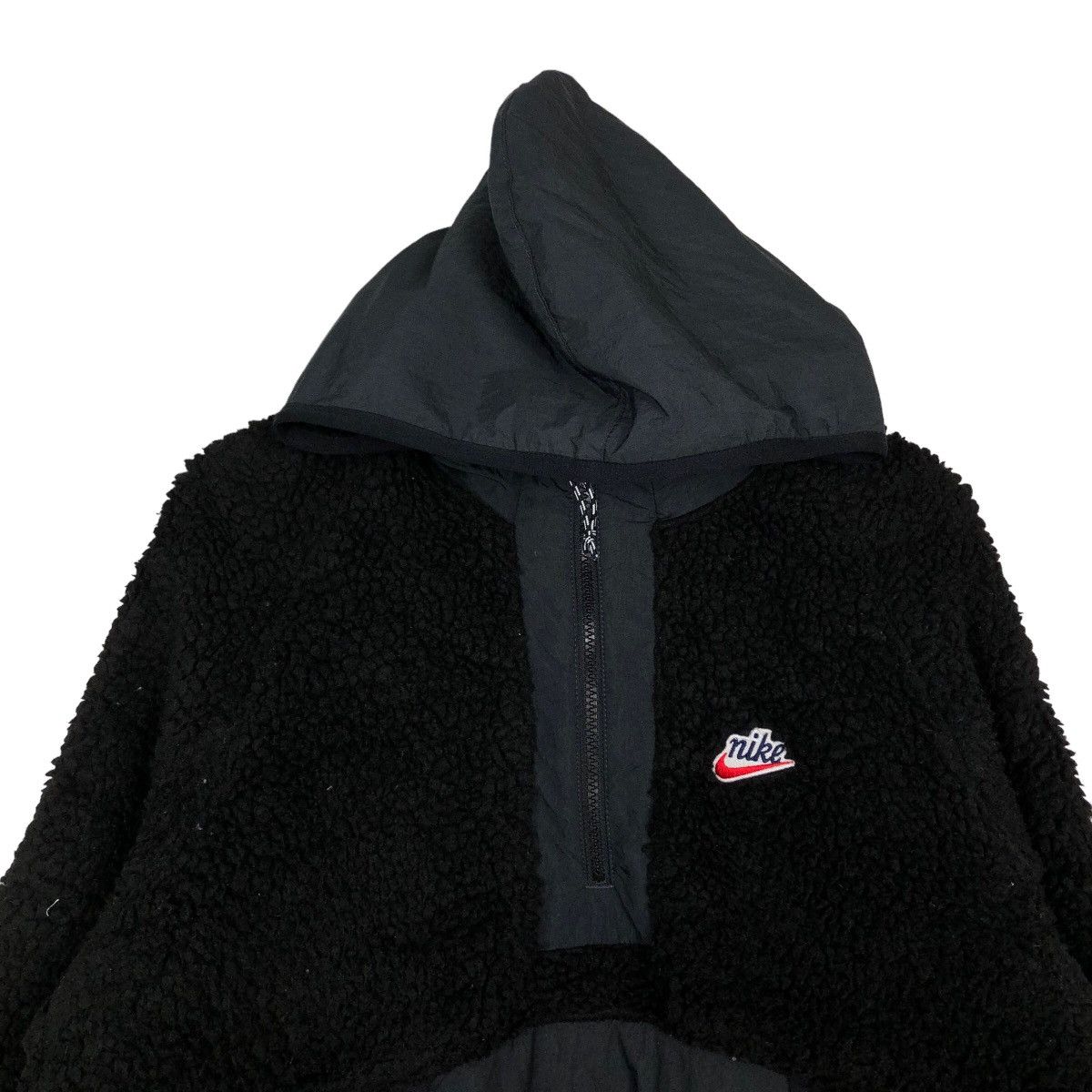 Nike 🔥90’s Vintage Nike Anorak Jacket Fleece Big Swoosh Logo Size US M / EU 48-50 / 2 - 2 Thumbnail
