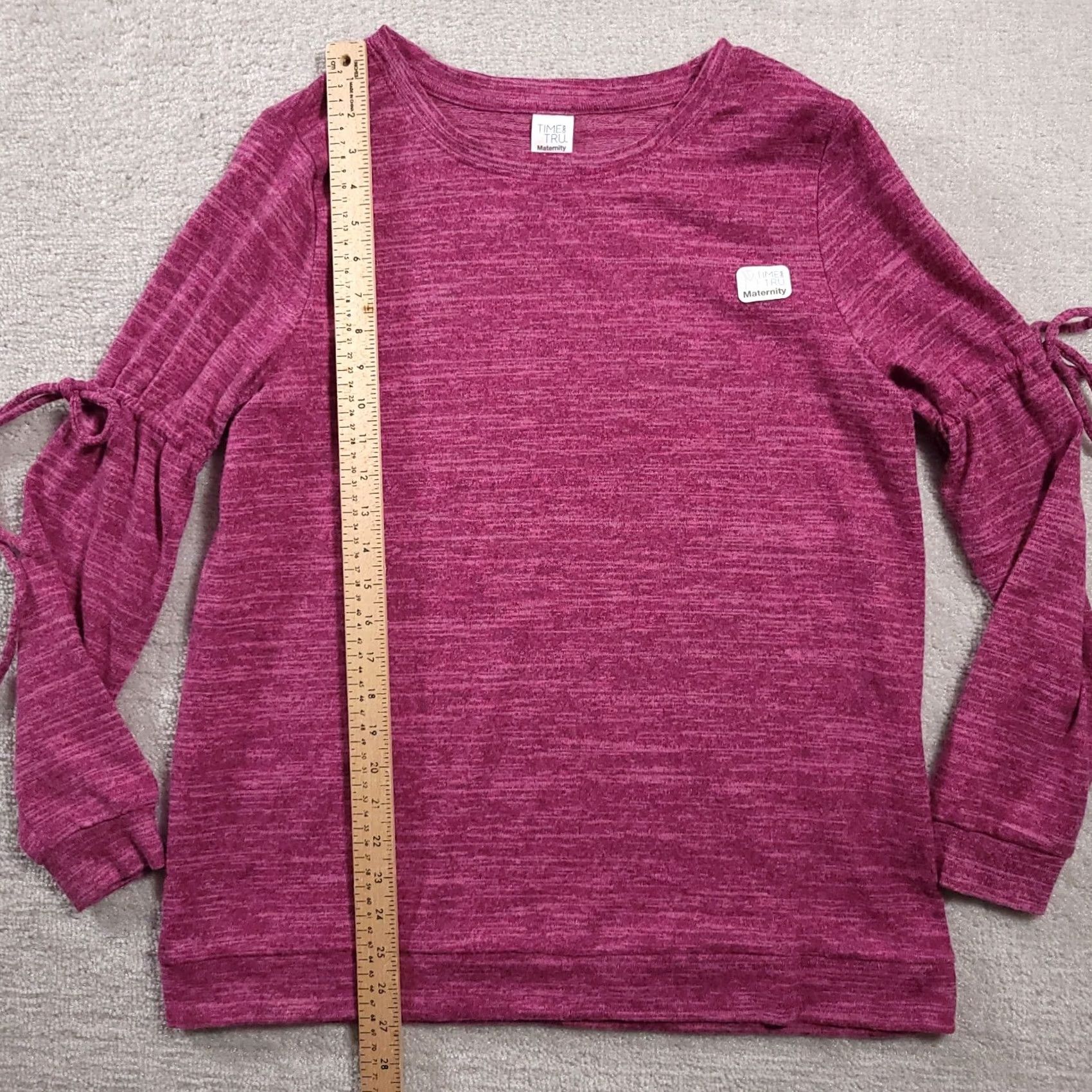 Vintage Time and Tru Tee Long Sleeve Maternity M(8-10) Heathered Pink Sleeve Tie Women Size M / US 6-8 / IT 42-44 - 5 Thumbnail