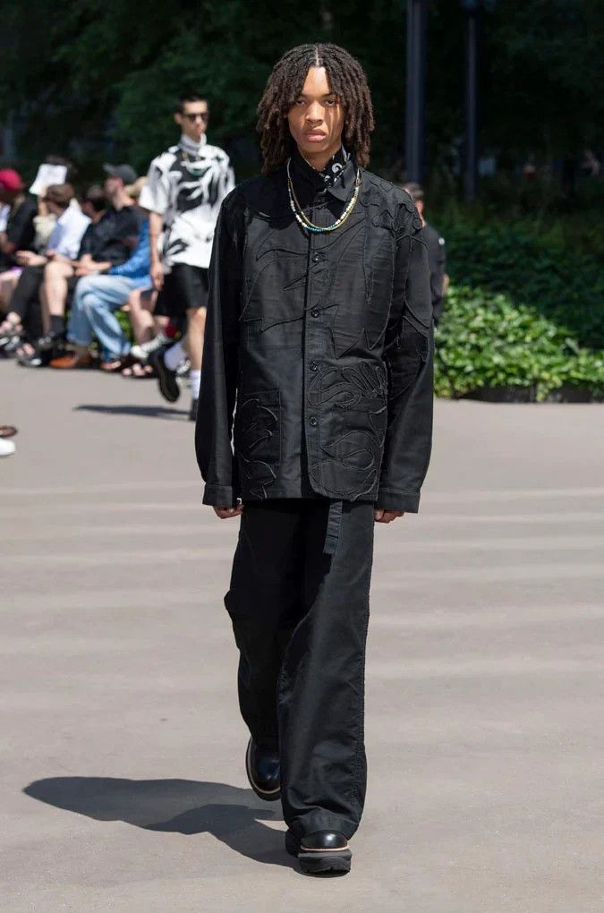 Sacai Black Wide-Leg Belted Cotton-Moleskin Trousers Size US 30 / EU 46 - 10 Thumbnail
