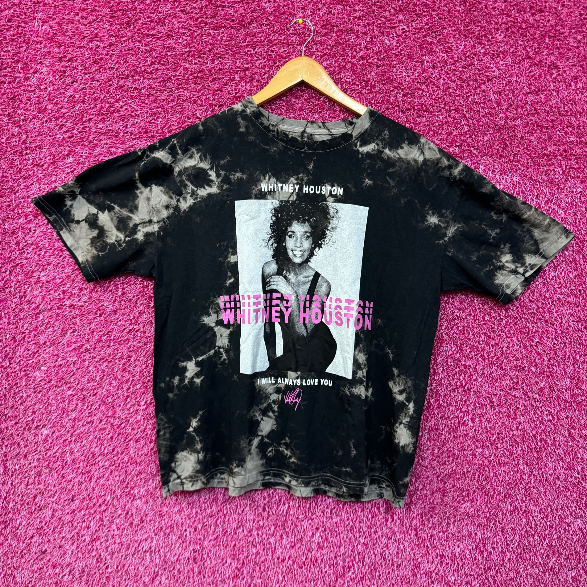 Band Tees Whitney Houston I Will Always Love You bleach dye shirt size Size US XL / EU 56 / 4 - 1 Thumbnail