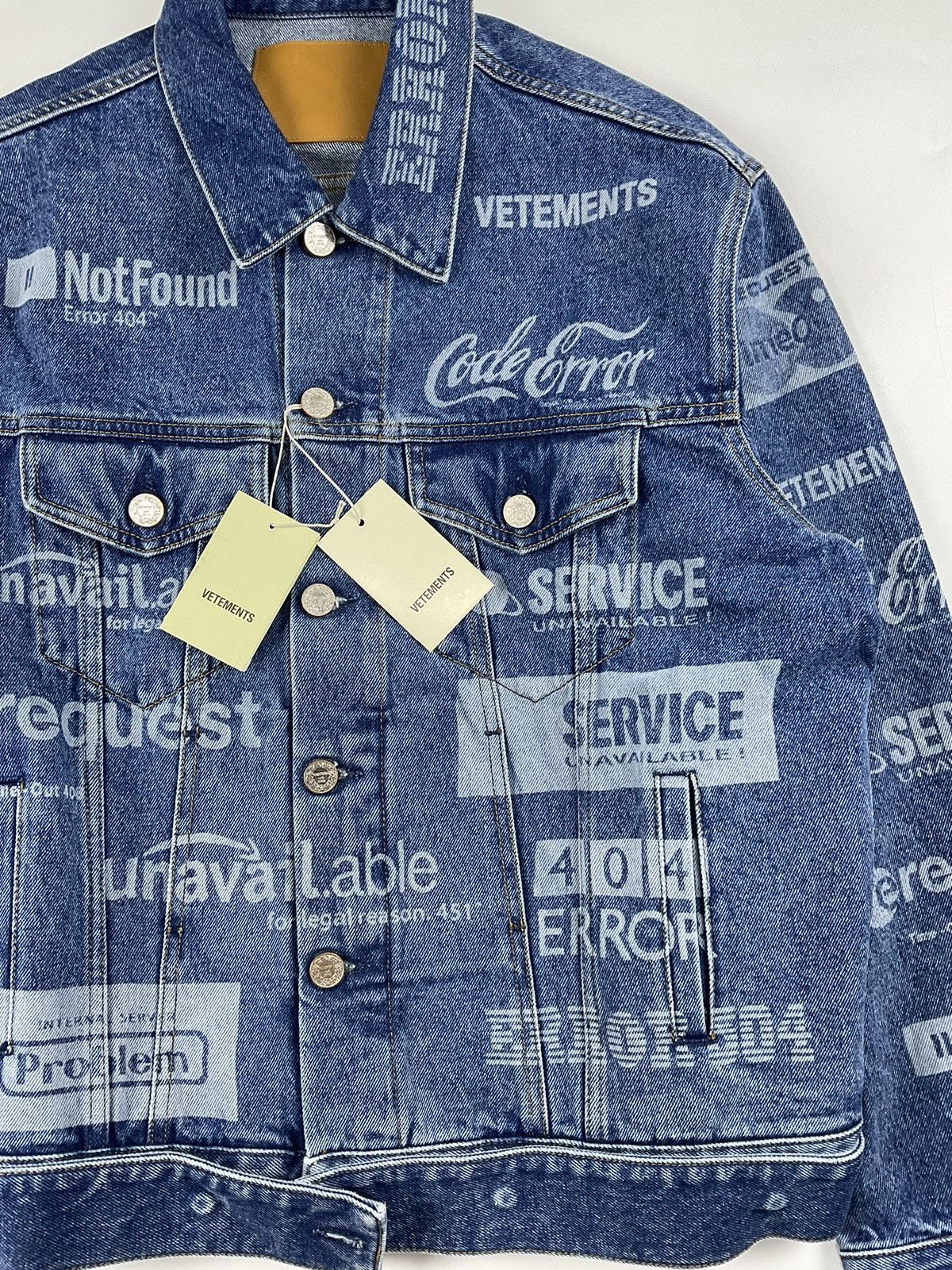 Vetements Vetements F/W'19 Error-Print Denim Jacket Size US M / EU 48-50 / 2 - 6 Thumbnail
