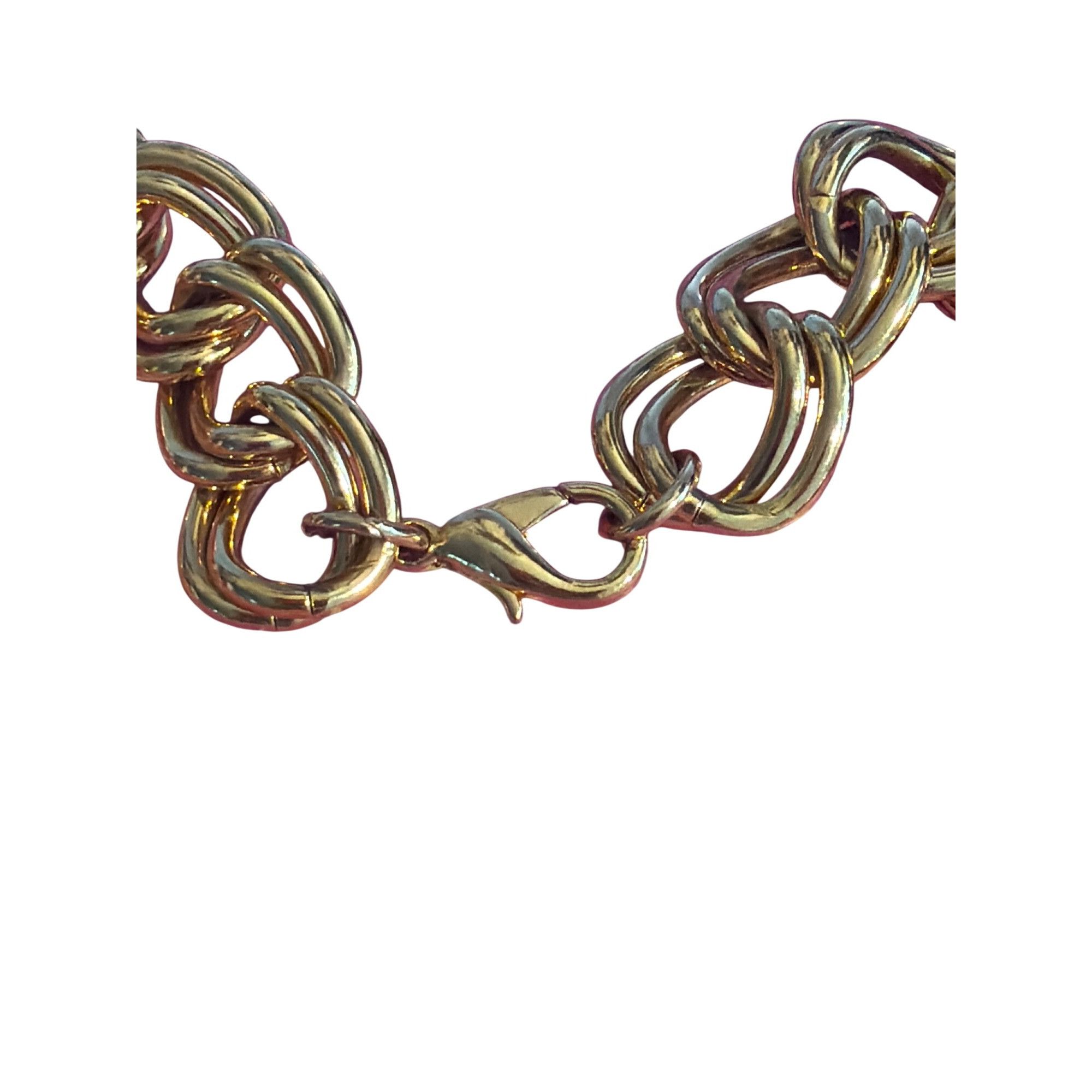 Other Vintage Gold Tone Double Link Chunky Chain Statement Necklac Size ONE SIZE - 4 Thumbnail